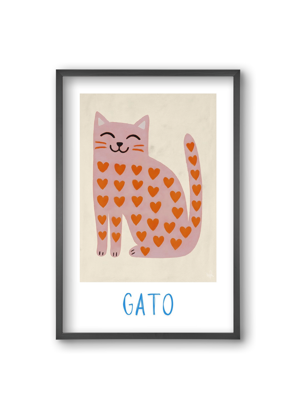 Gato , 20x30 cm (20x30 cm), Fekete keret
