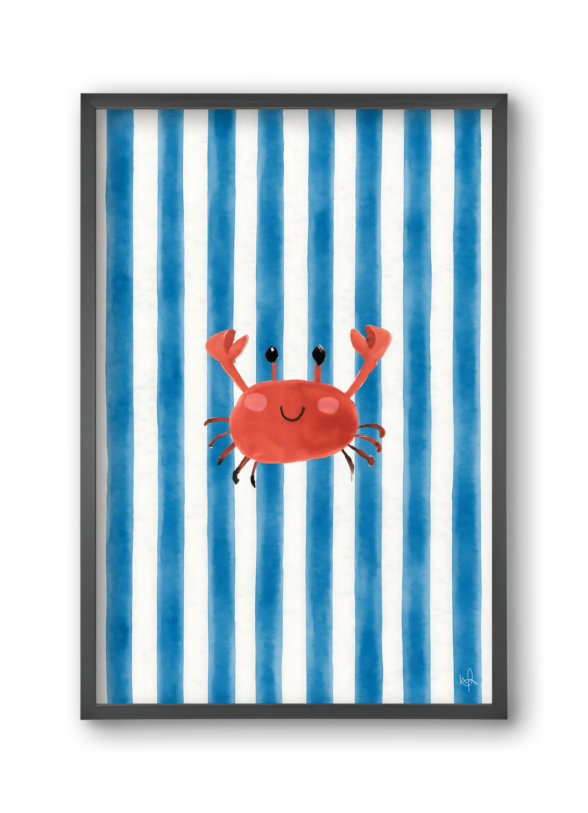 happy crab, 30x45 cm (30x45 cm), Fekete keret