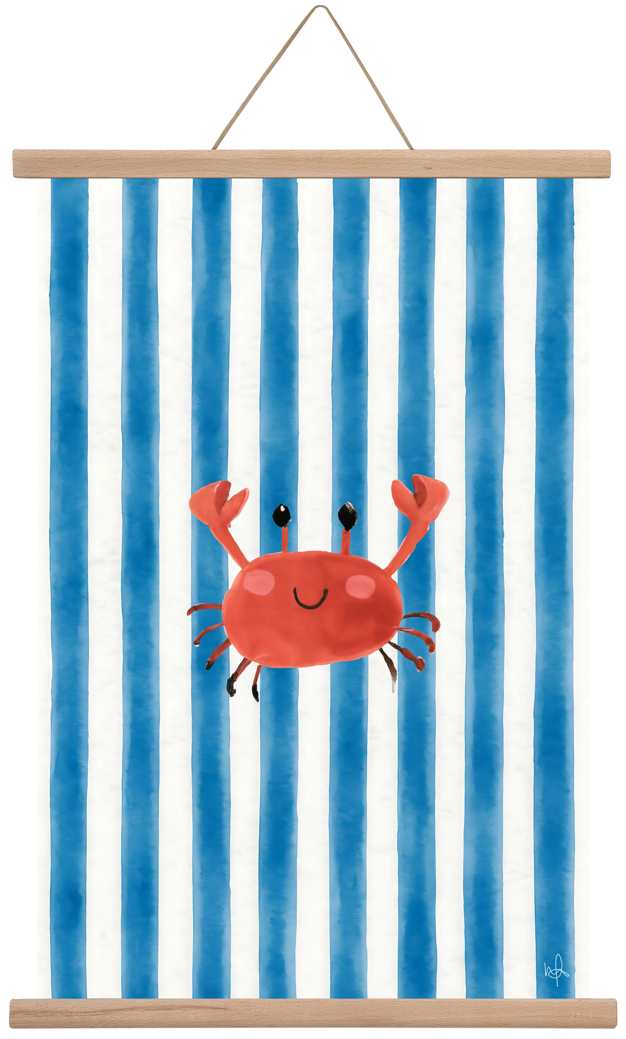 happy crab, 40x60 cm (40x60 cm), Tölgy akasztó