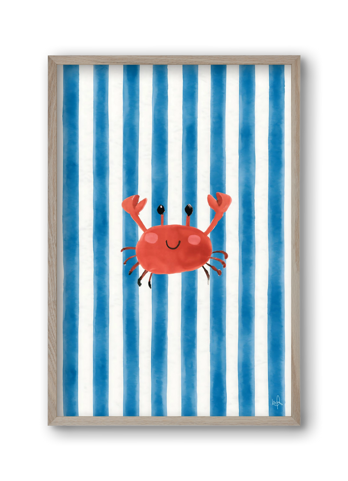 happy crab, 30x45 cm (30x45 cm), Tölgy keret