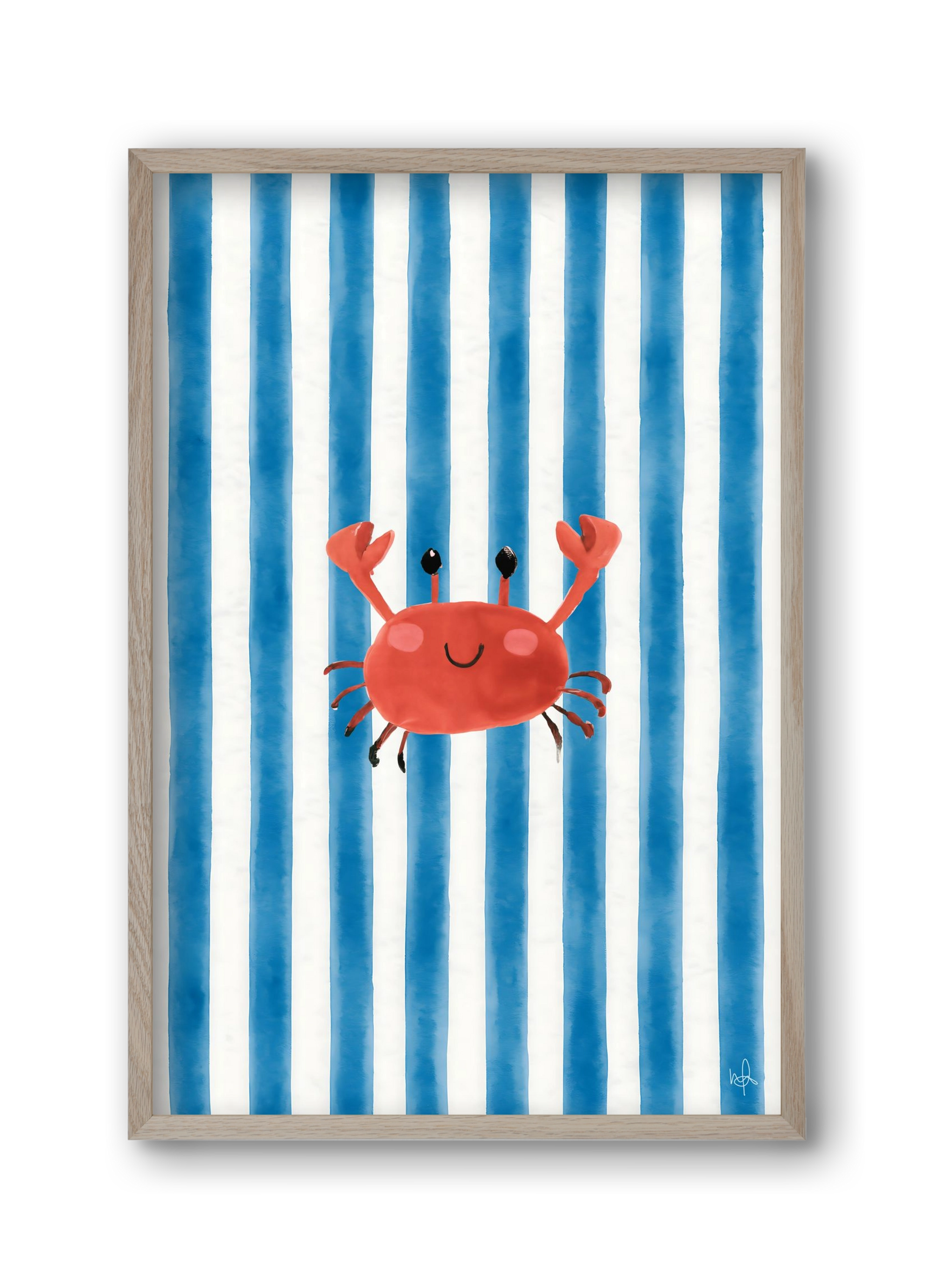 happy crab, 30x45 cm (30x45 cm), Tölgy keret