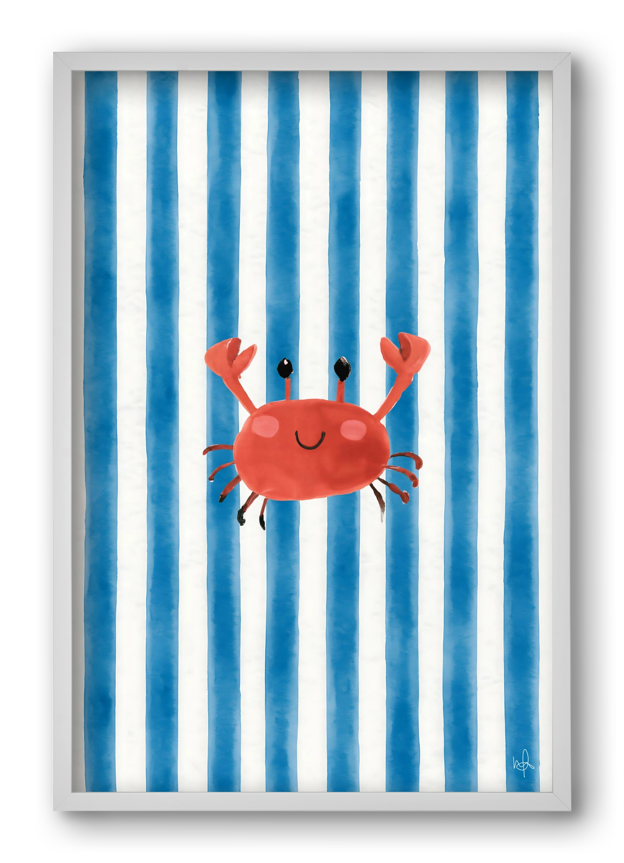 happy crab, 40x60 cm (40x60 cm), Fehér keret