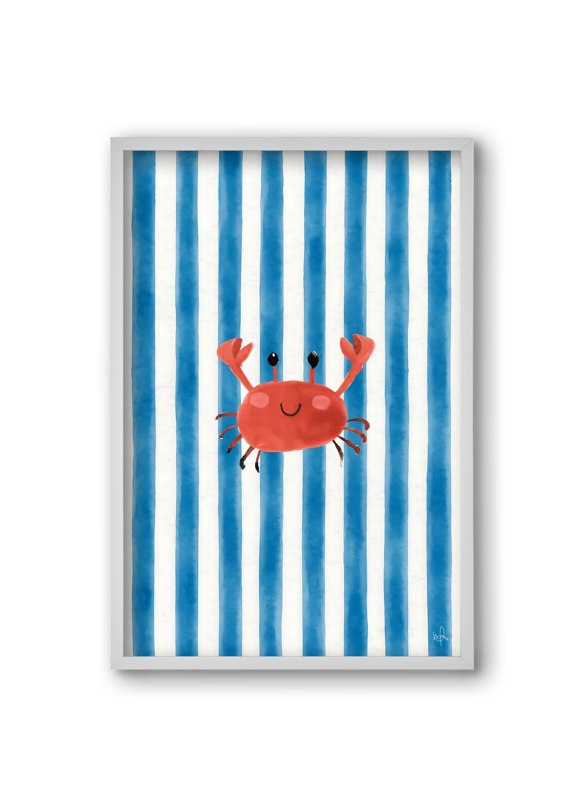 happy crab, 20x30 cm (20x30 cm), Fehér keret