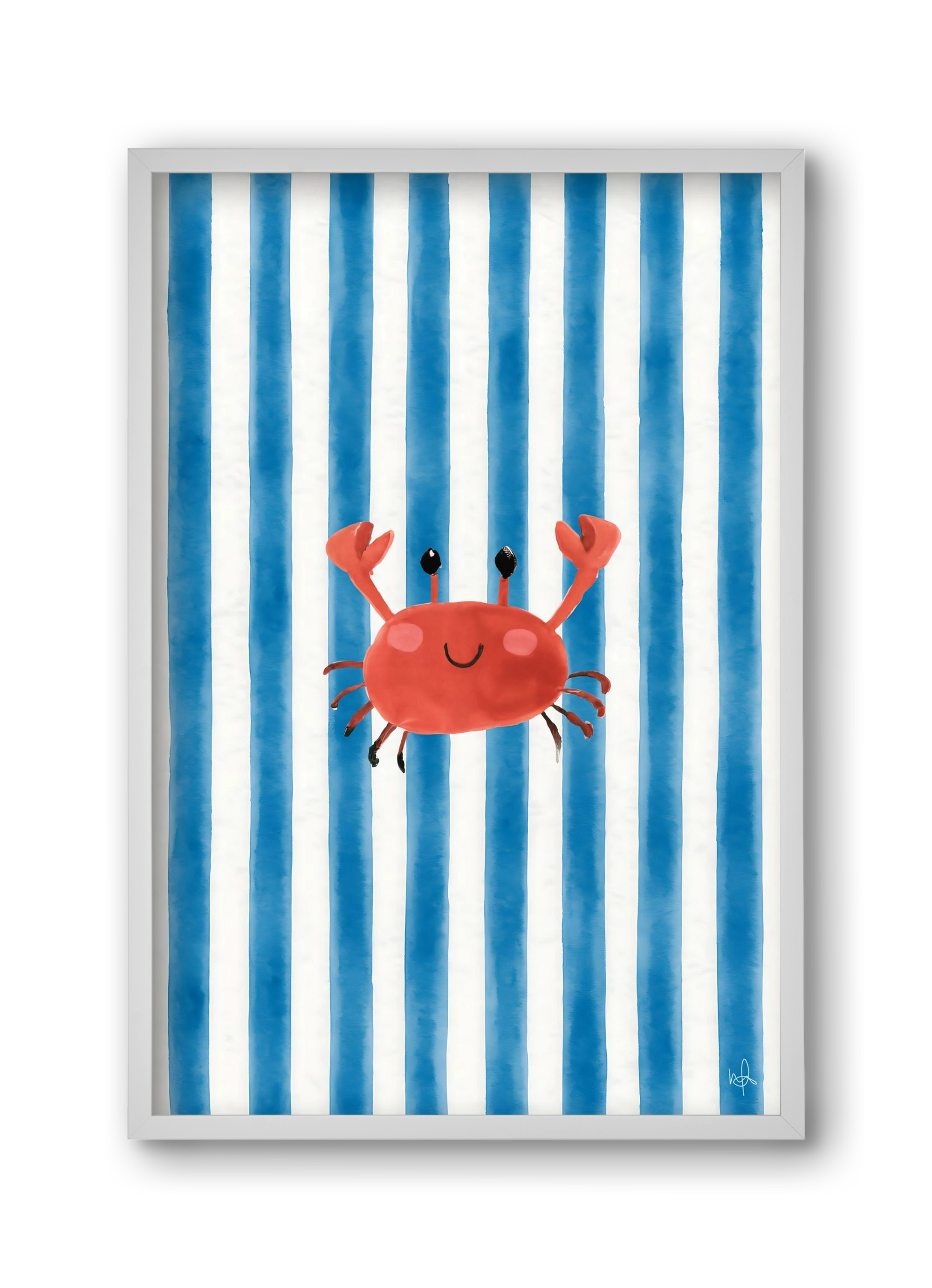 happy crab, 30x45 cm (30x45 cm), Fehér keret