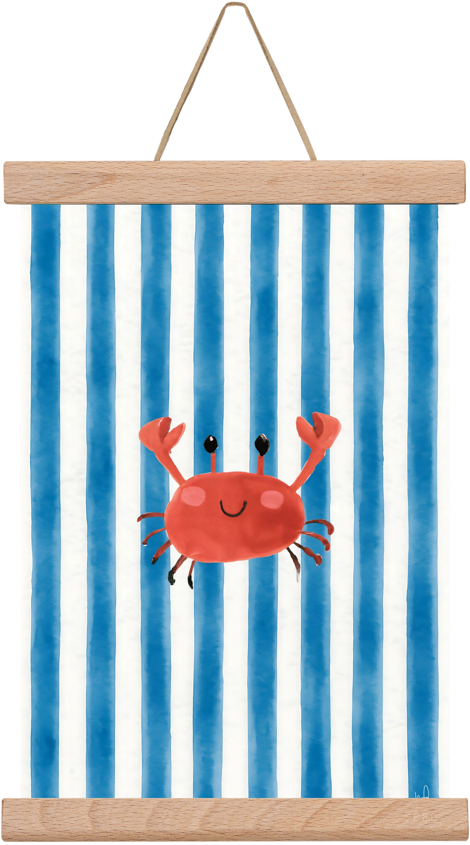 happy crab, 20x30 cm (20x30 cm), Tölgy akasztó