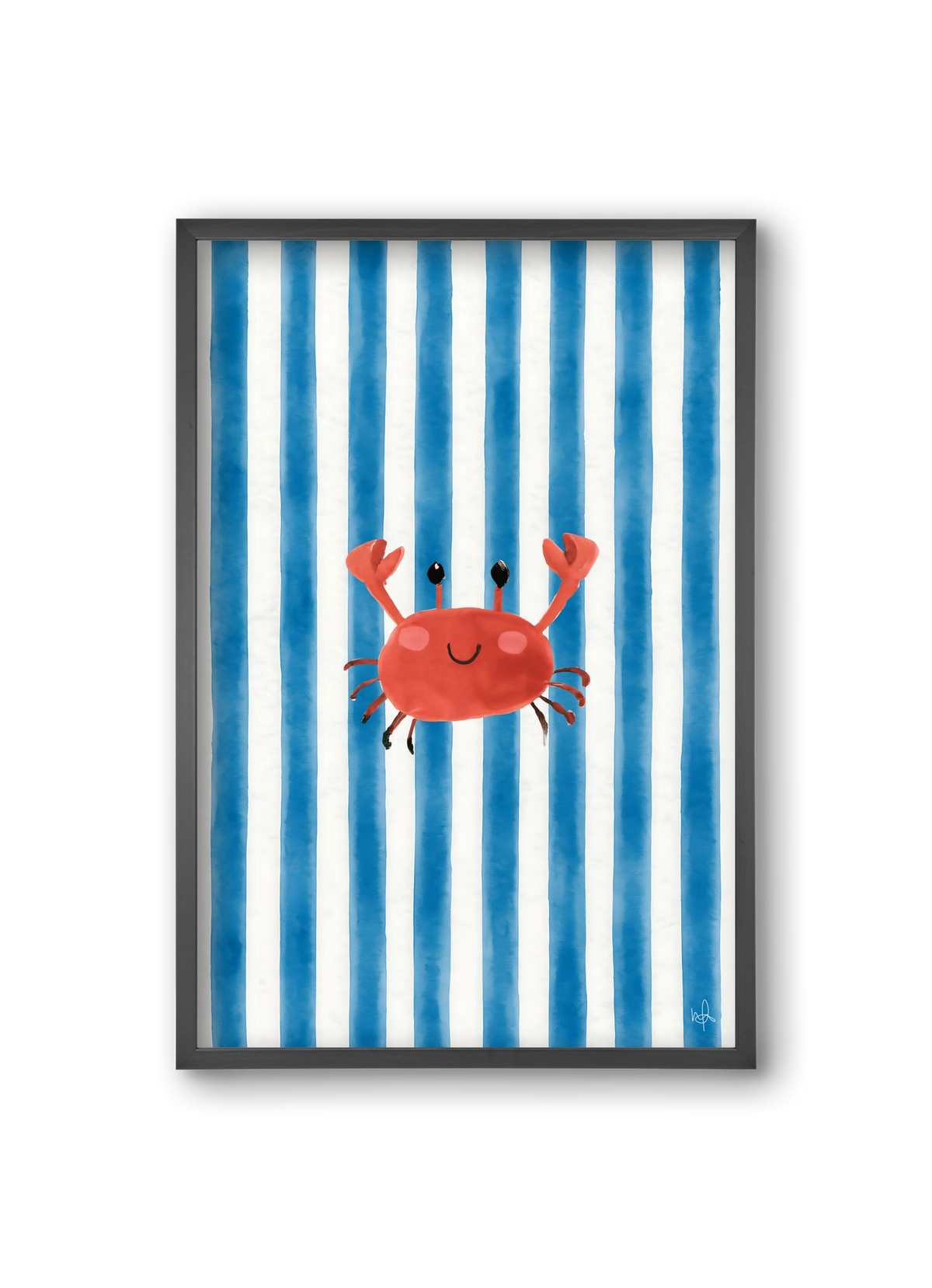 happy crab, 20x30 cm (20x30 cm), Fekete keret