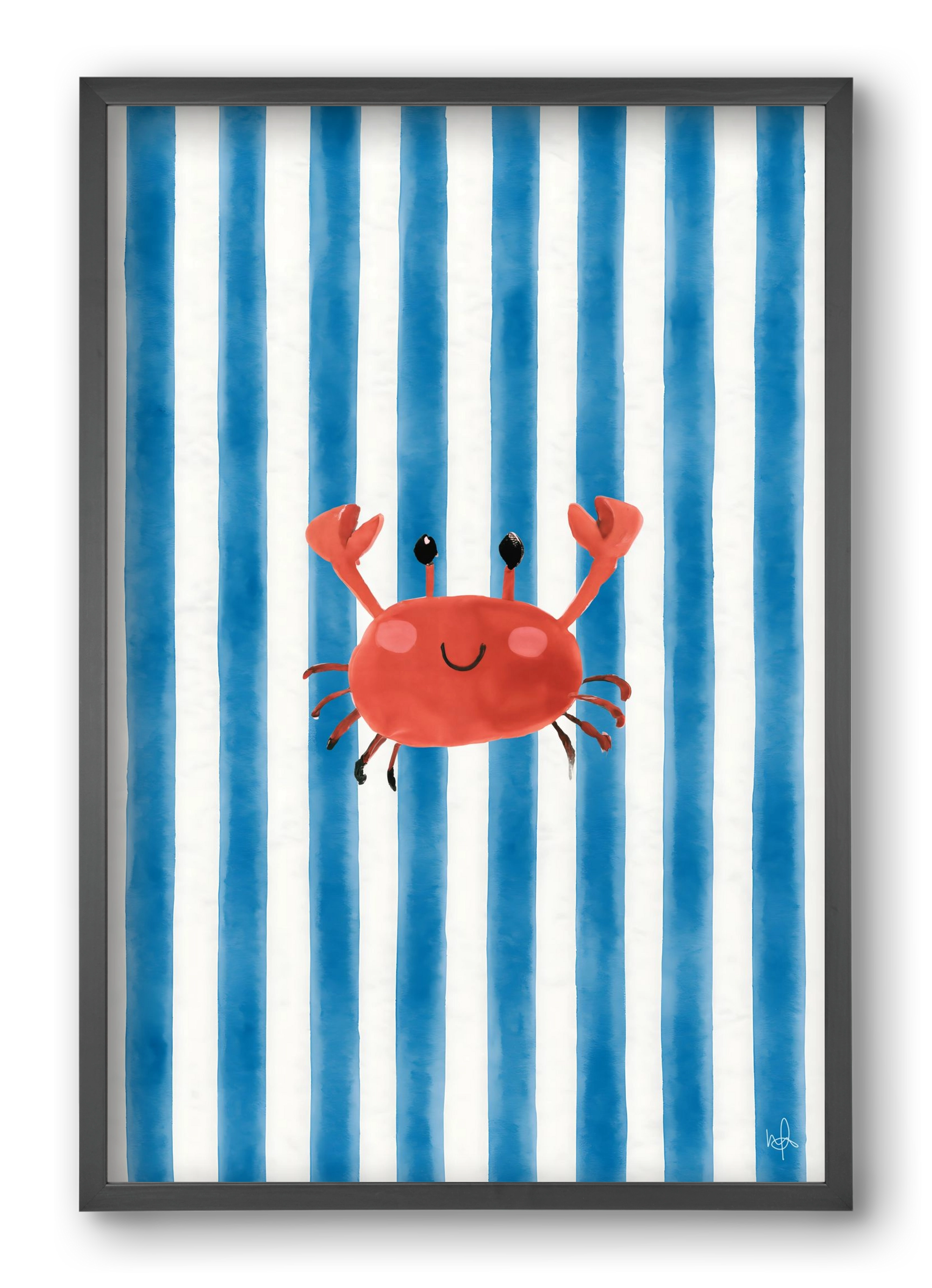 happy crab, 40x60 cm (40x60 cm), Fekete keret