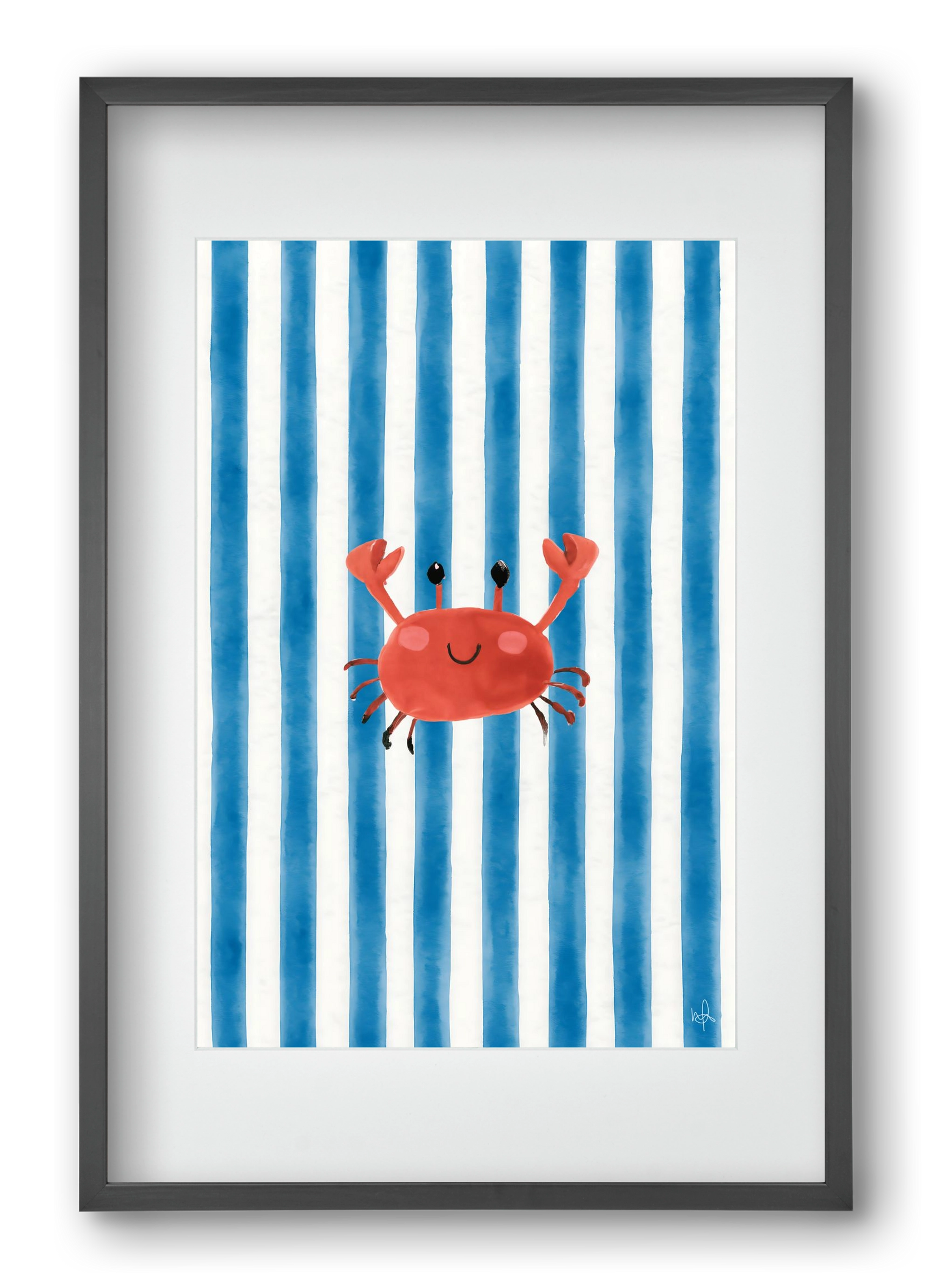 happy crab, 40x60 cm (30x45 cm), Fekete keret, paszpartuval