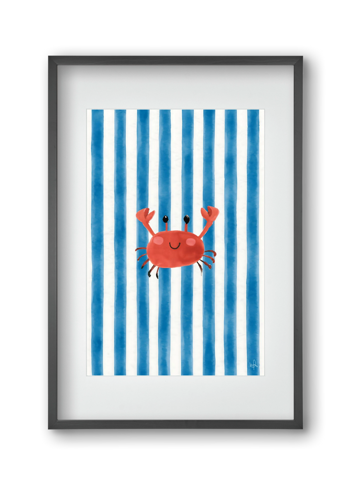 happy crab, 30x45 cm (20x30 cm), Fekete keret, paszpartuval