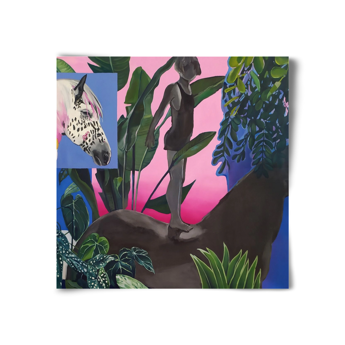 Jungel ló fiú, 30x30 cm, Keret nélkül