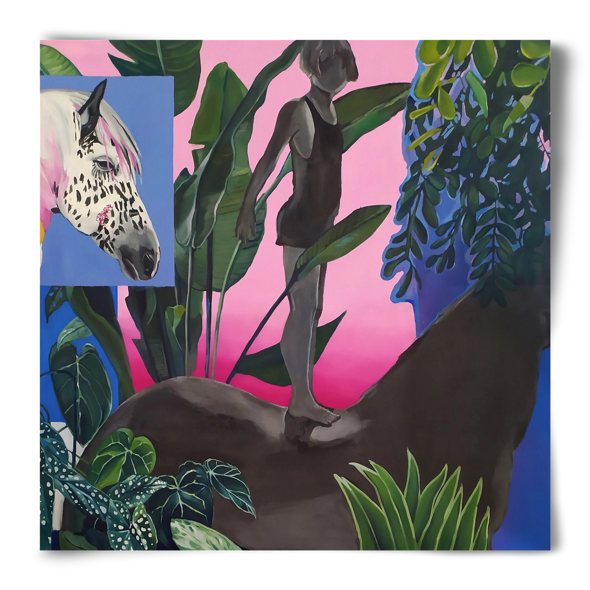 Jungel ló fiú, 50x50 cm, Keret nélkül