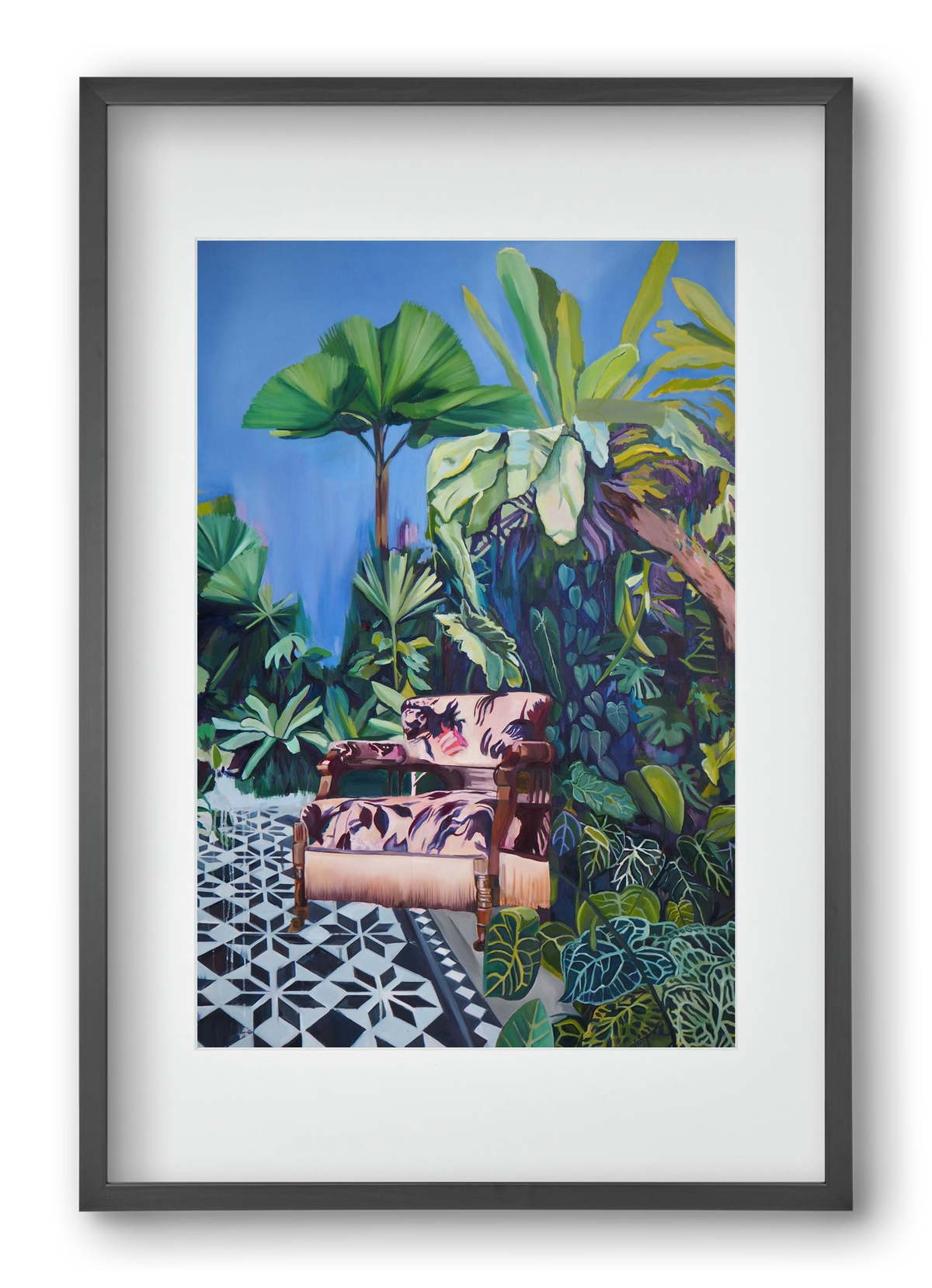 Hófehér jaguár II., 40x60 cm (30x45 cm), Fekete keret, paszpartuval