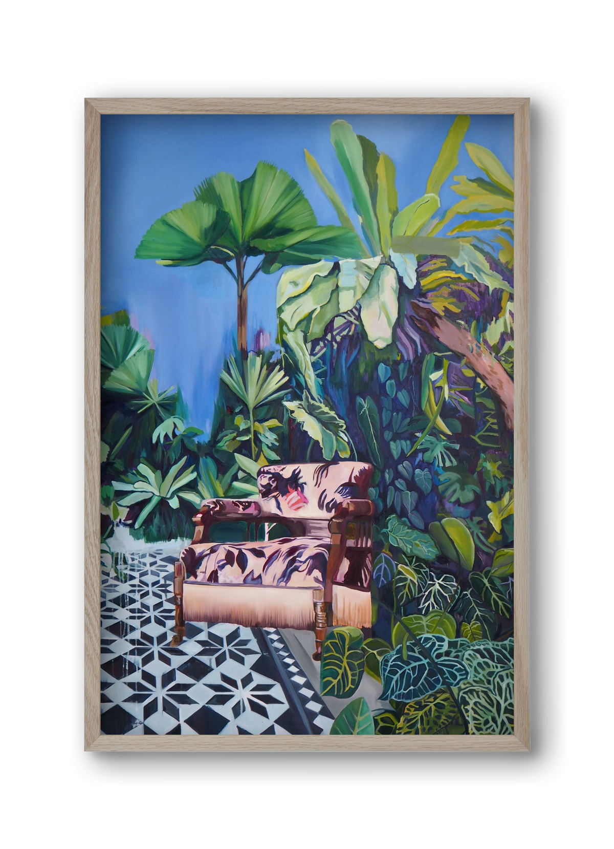 Hófehér jaguár II., 30x45 cm (30x45 cm), Tölgy keret