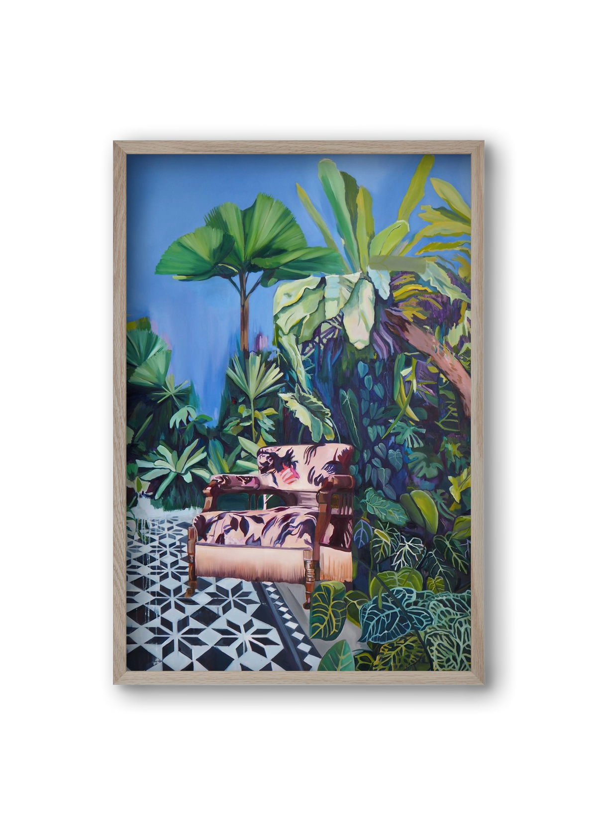 Hófehér jaguár II., 20x30 cm (20x30 cm), Tölgy keret