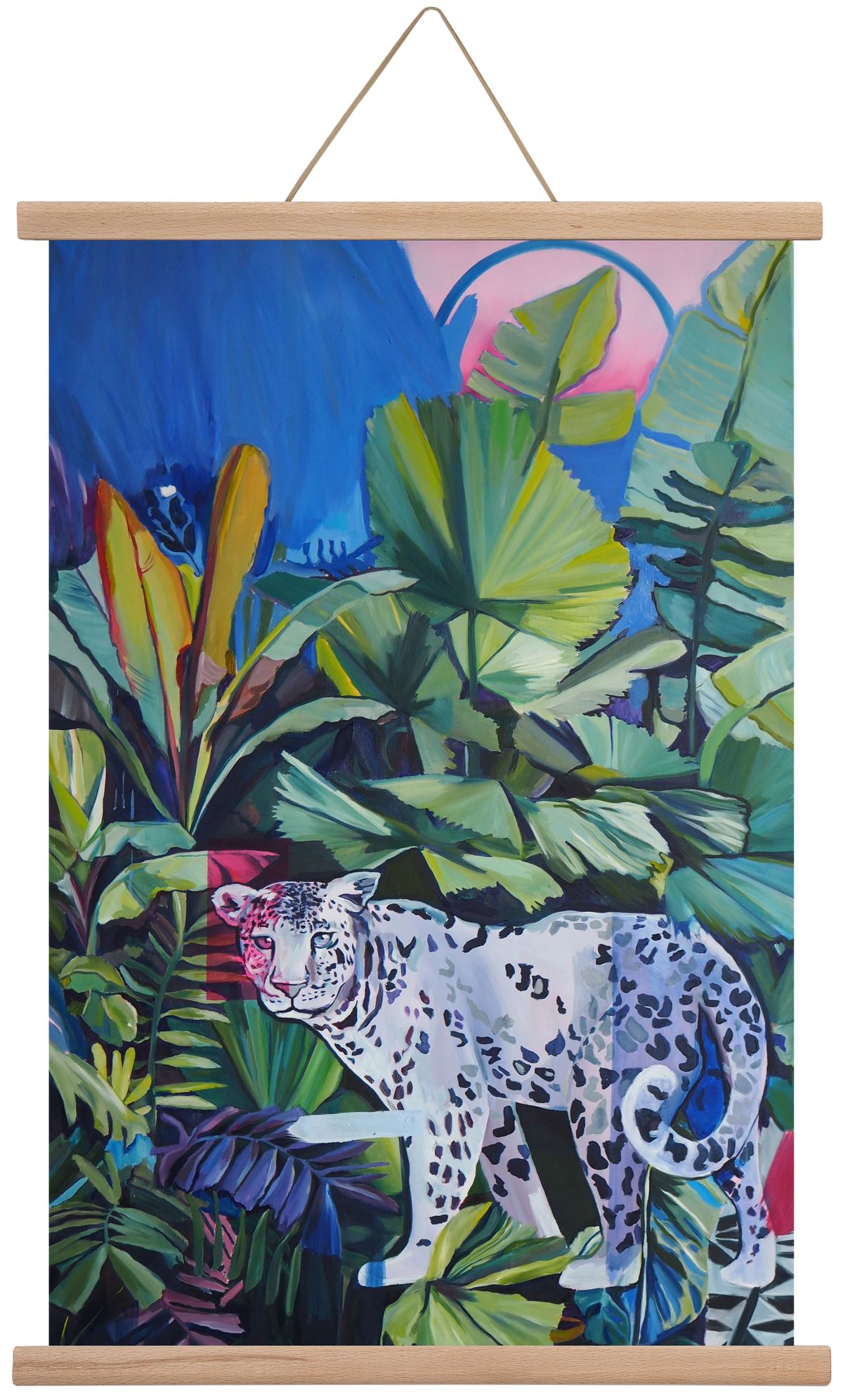 Hófehér jaguár, 40x60 cm (40x60 cm), Tölgy akasztó