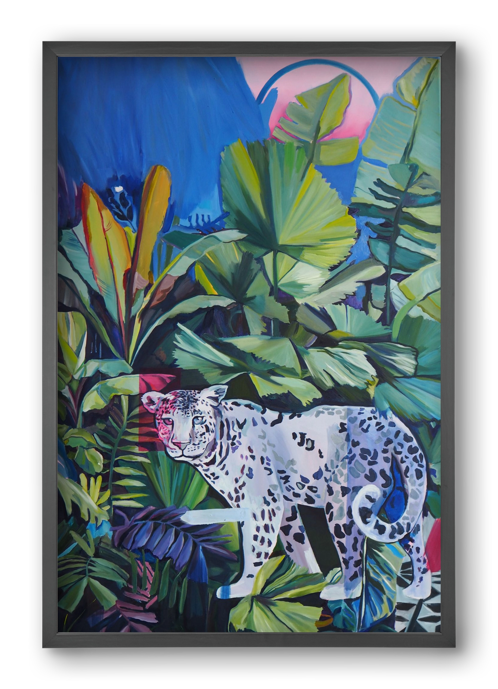 Hófehér jaguár, 40x60 cm (40x60 cm), Fekete keret