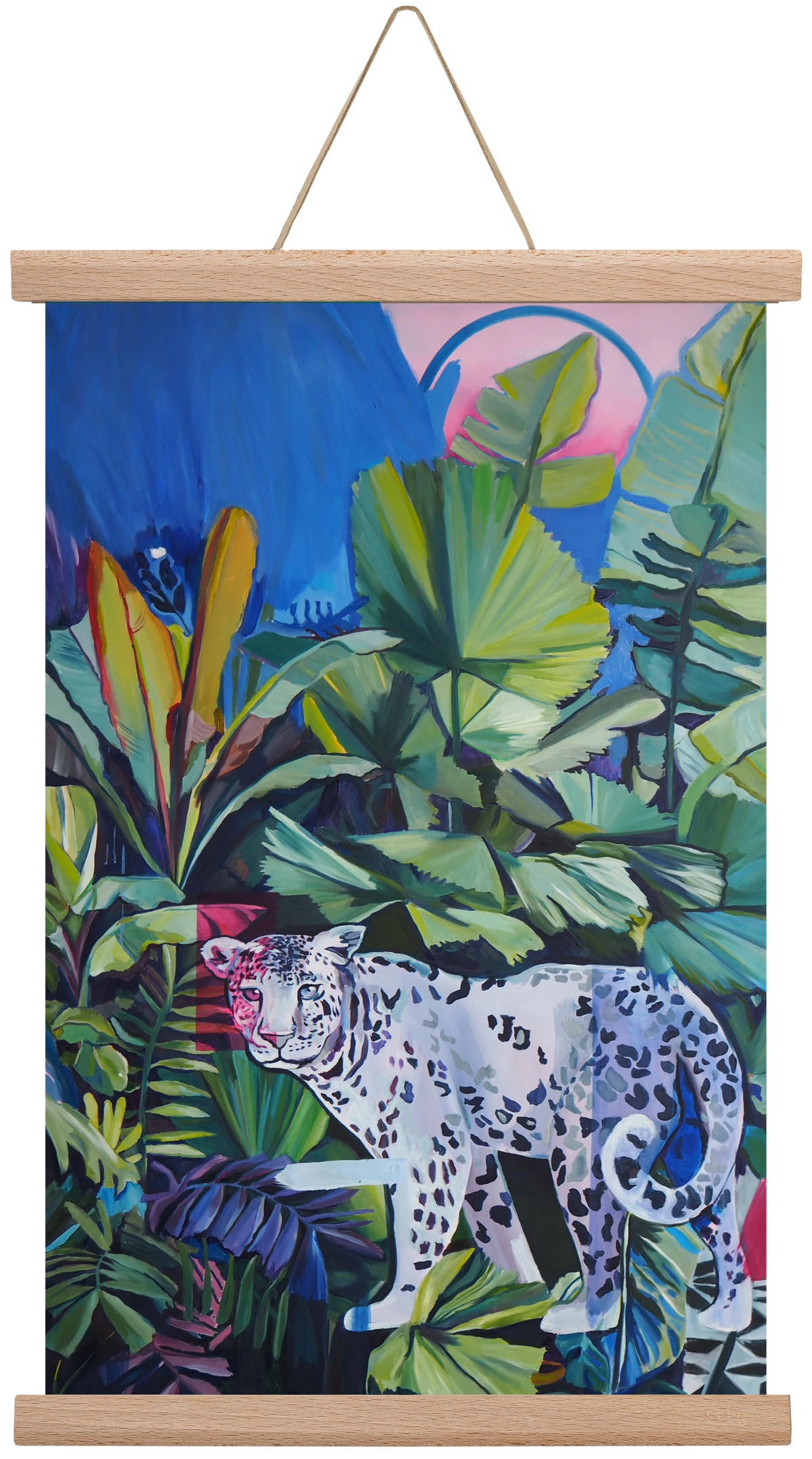 Hófehér jaguár, 30x45 cm (30x45 cm), Tölgy akasztó