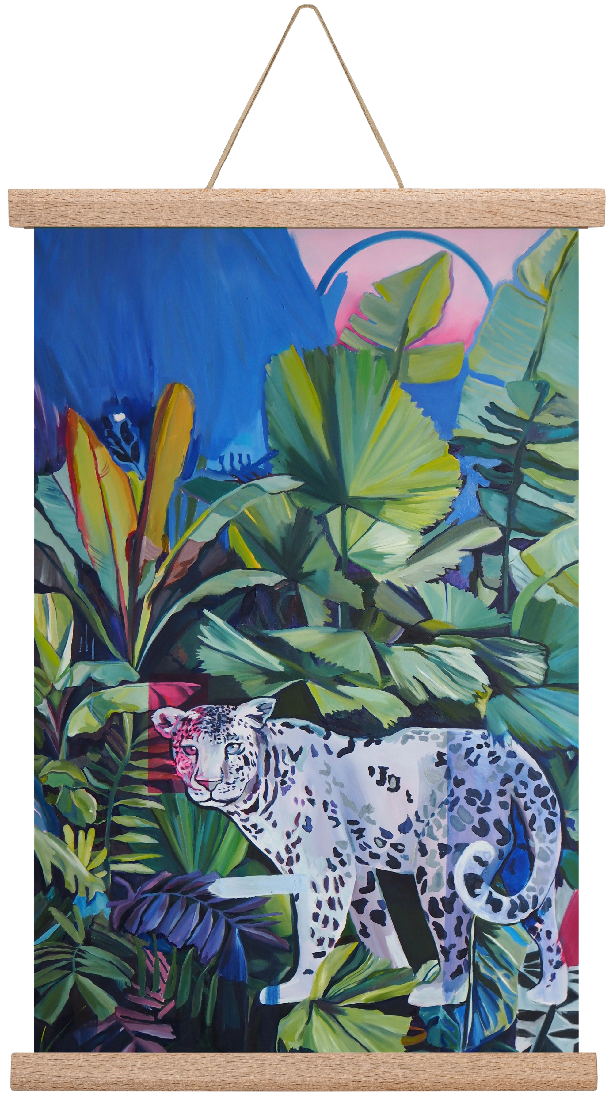 Hófehér jaguár, 30x45 cm (30x45 cm), Tölgy akasztó