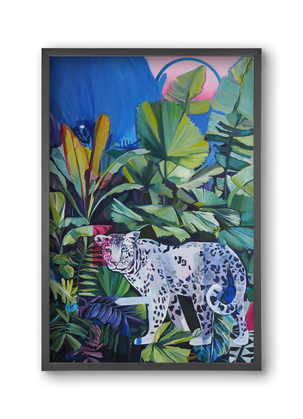 Hófehér jaguár, 30x45 cm (30x45 cm), Fekete keret