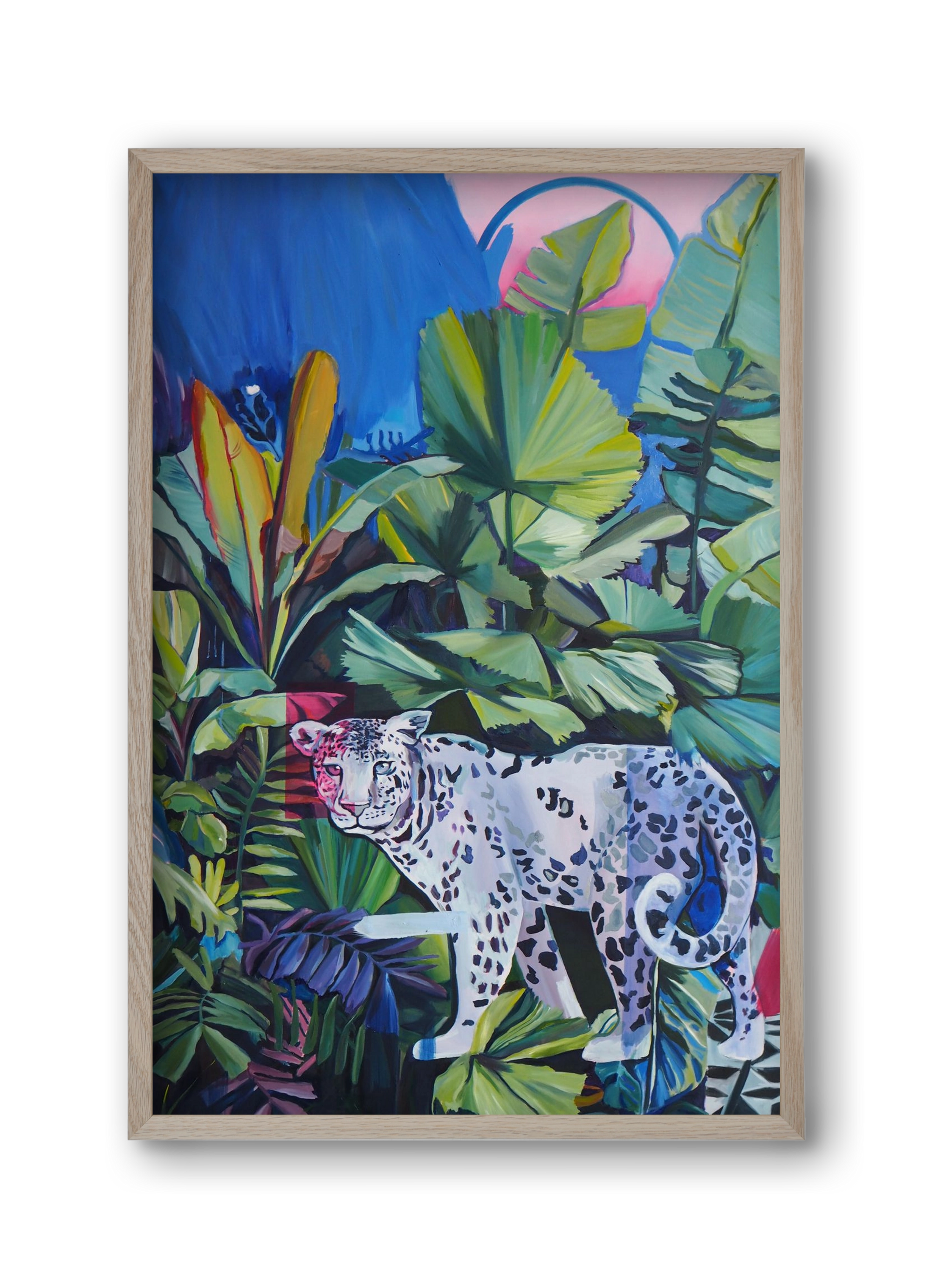 Hófehér jaguár, 30x45 cm (30x45 cm), Tölgy keret