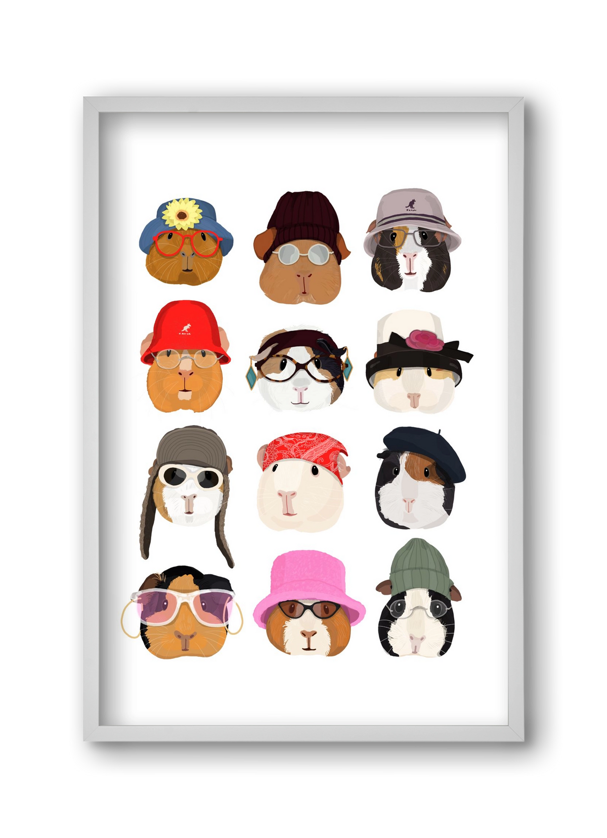 Guinea Pigs in the 1990's, 30x45 cm (30x45 cm), Fehér keret