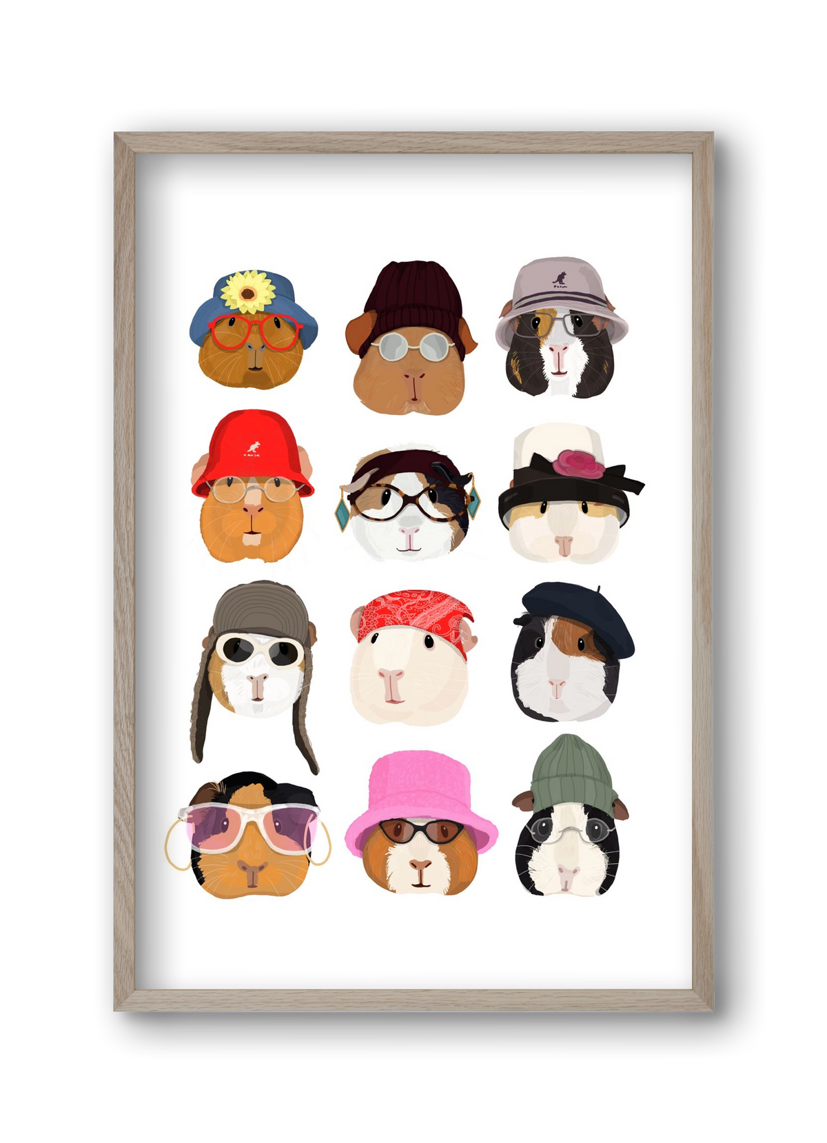 Guinea Pigs in the 1990's, 30x45 cm (30x45 cm), Tölgy keret