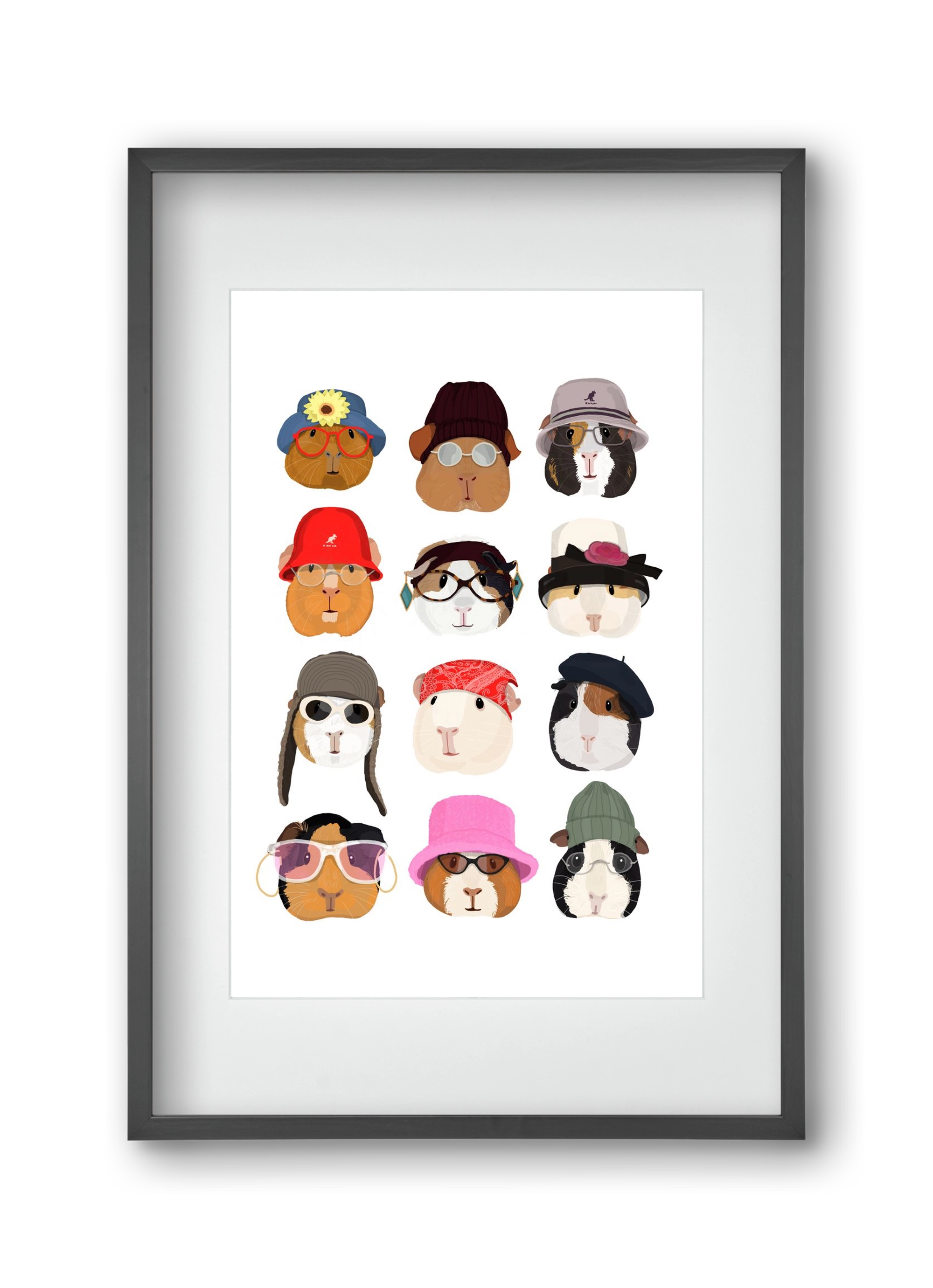 Guinea Pigs in the 1990's, 30x45 cm (20x30 cm), Fekete keret, paszpartuval