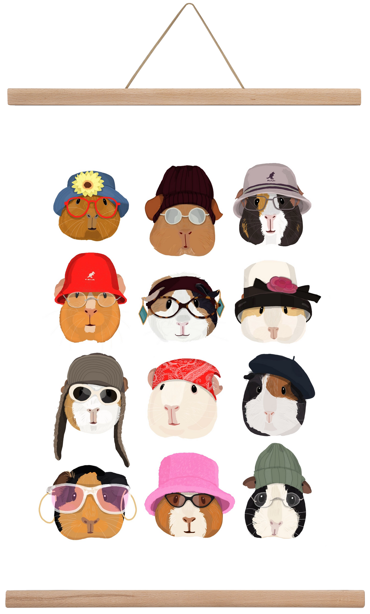 Guinea Pigs in the 1990's, 40x60 cm (40x60 cm), Tölgy akasztó