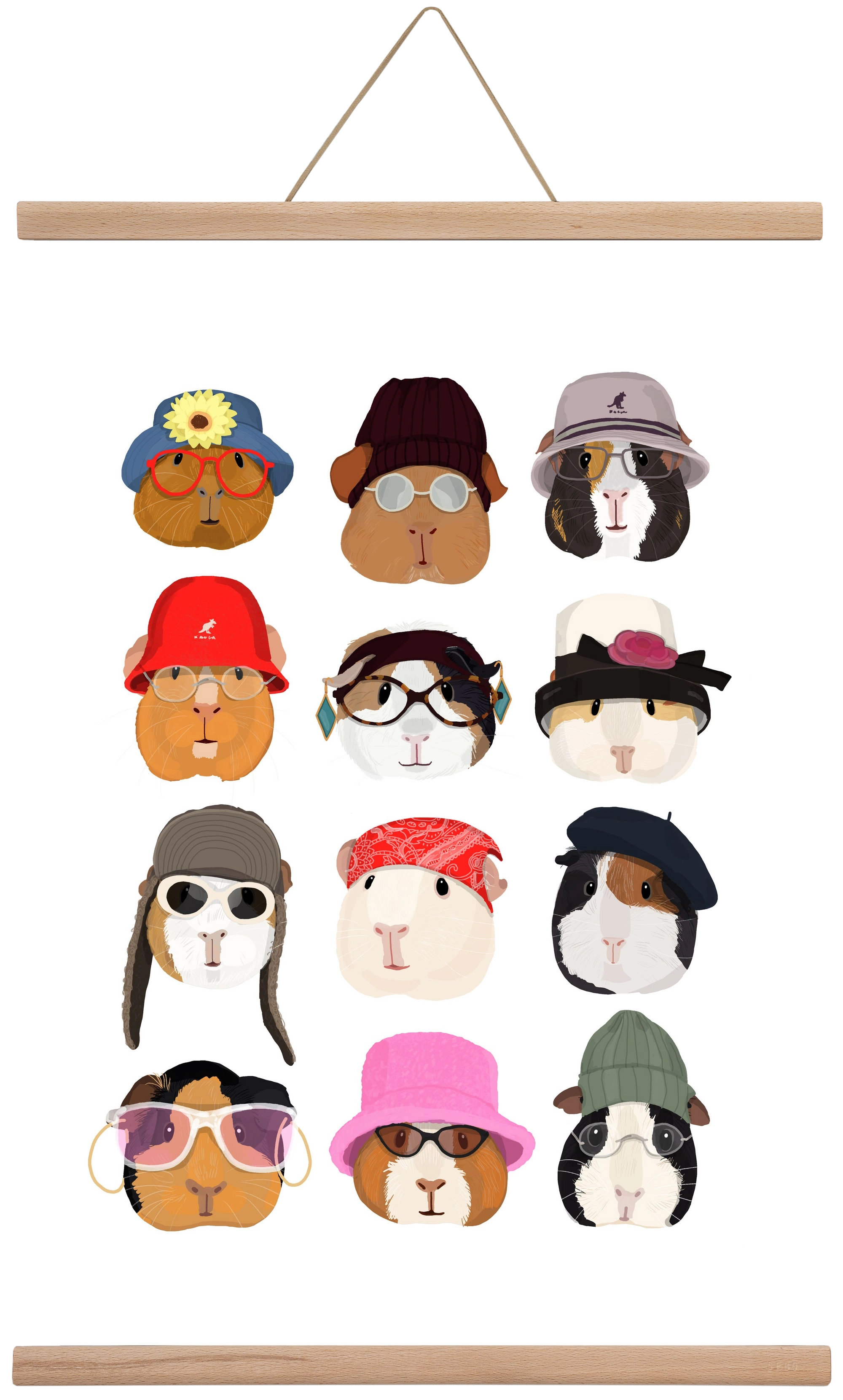 Guinea Pigs in the 1990's, 40x60 cm (40x60 cm), Tölgy akasztó