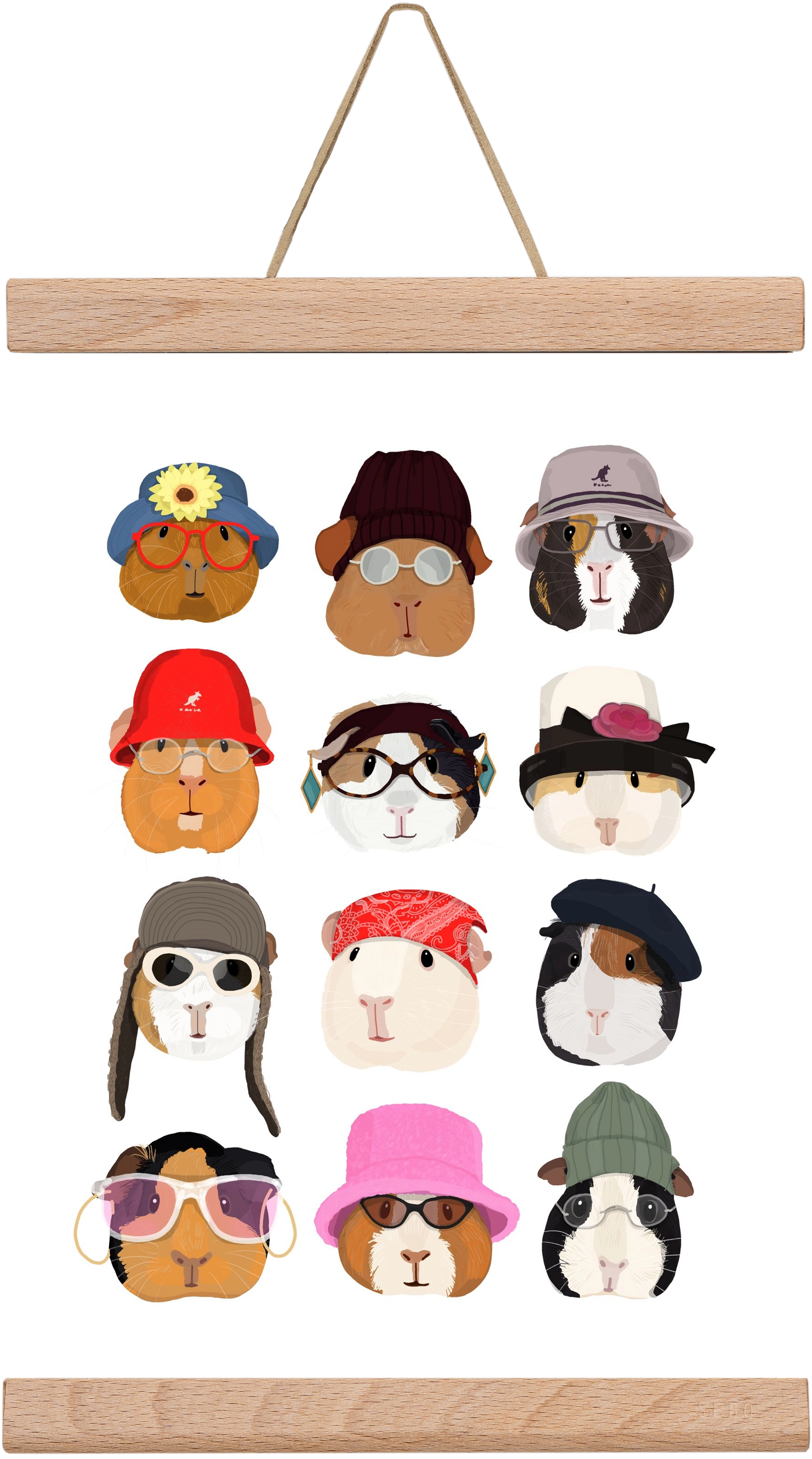 Guinea Pigs in the 1990's, 20x30 cm (20x30 cm), Tölgy akasztó