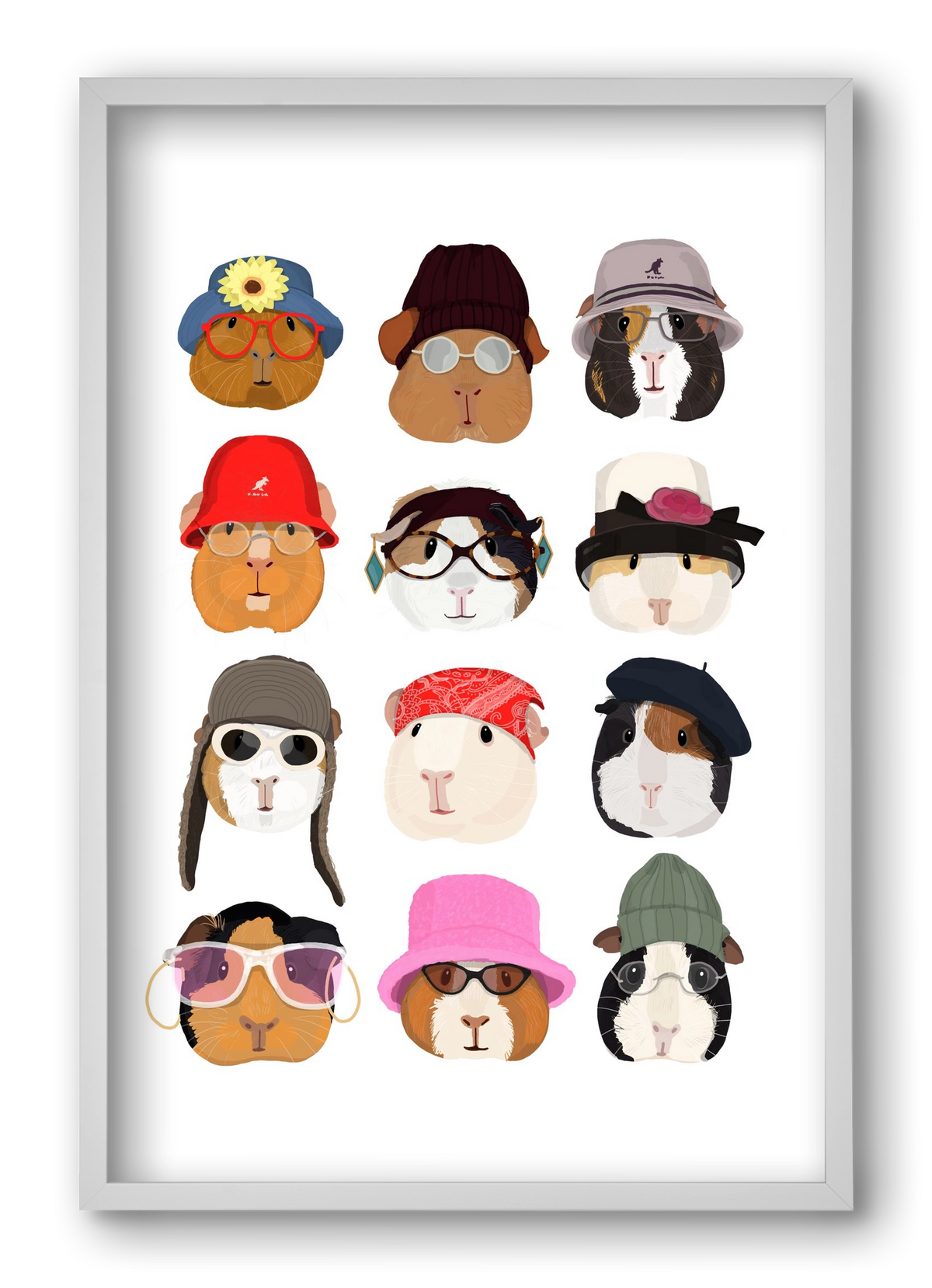 Guinea Pigs in the 1990's, 40x60 cm (40x60 cm), Fehér keret