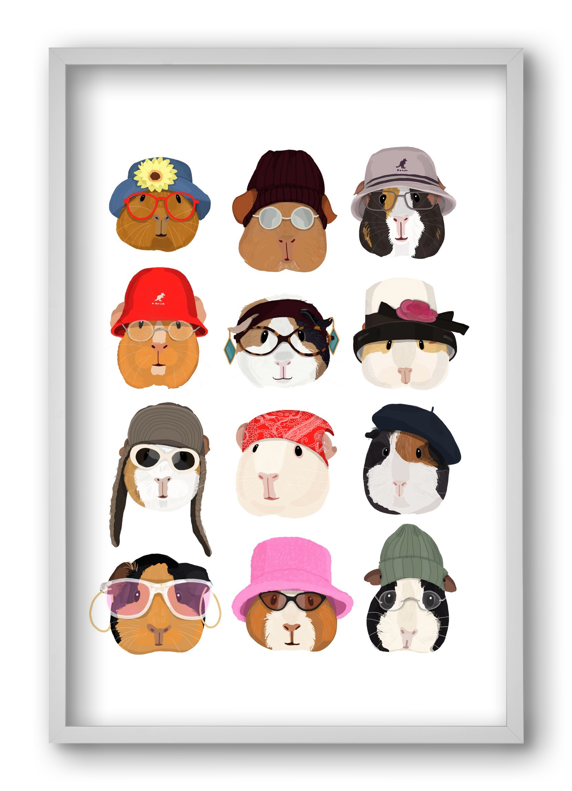 Guinea Pigs in the 1990's, 40x60 cm (40x60 cm), Fehér keret