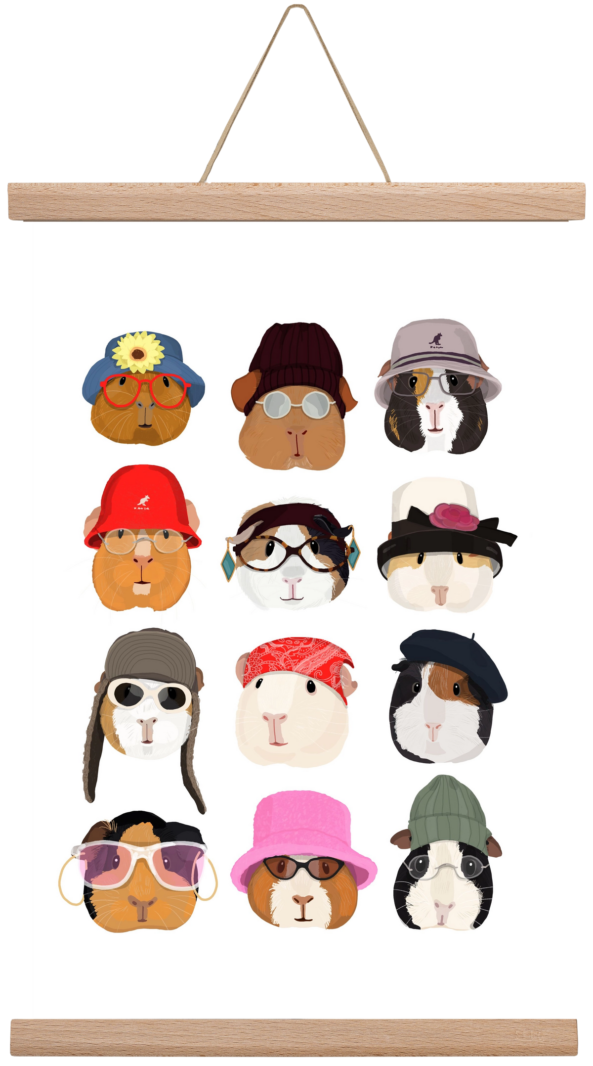 Guinea Pigs in the 1990's, 30x45 cm (30x45 cm), Tölgy akasztó