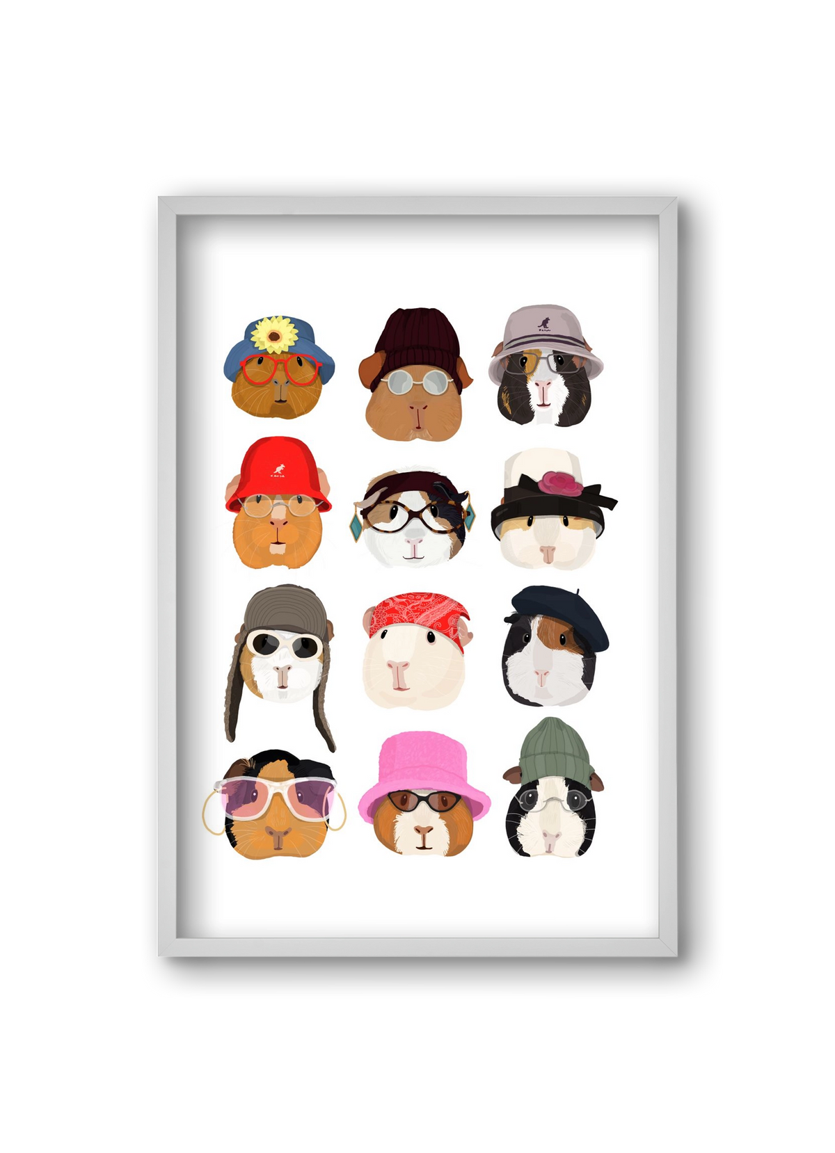 Guinea Pigs in the 1990's, 20x30 cm (20x30 cm), Fehér keret