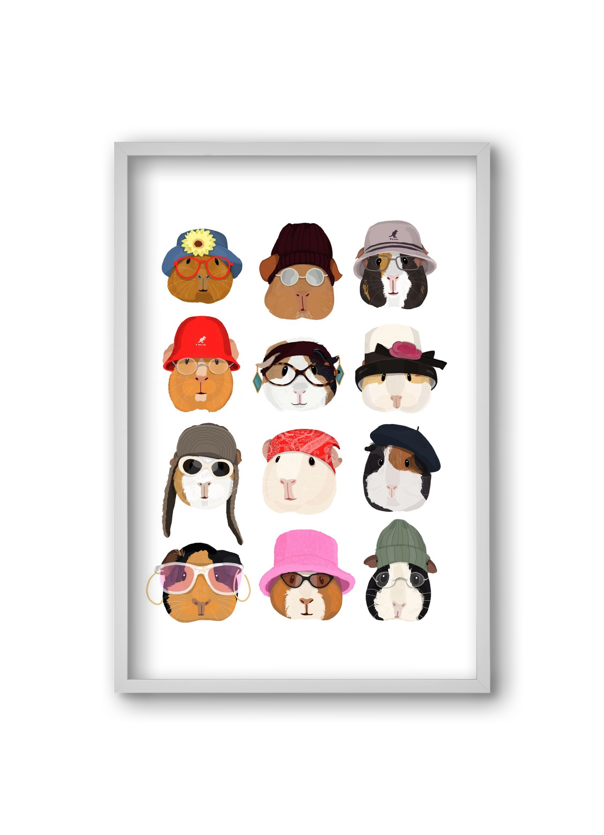 Guinea Pigs in the 1990's, 20x30 cm (20x30 cm), Fehér keret