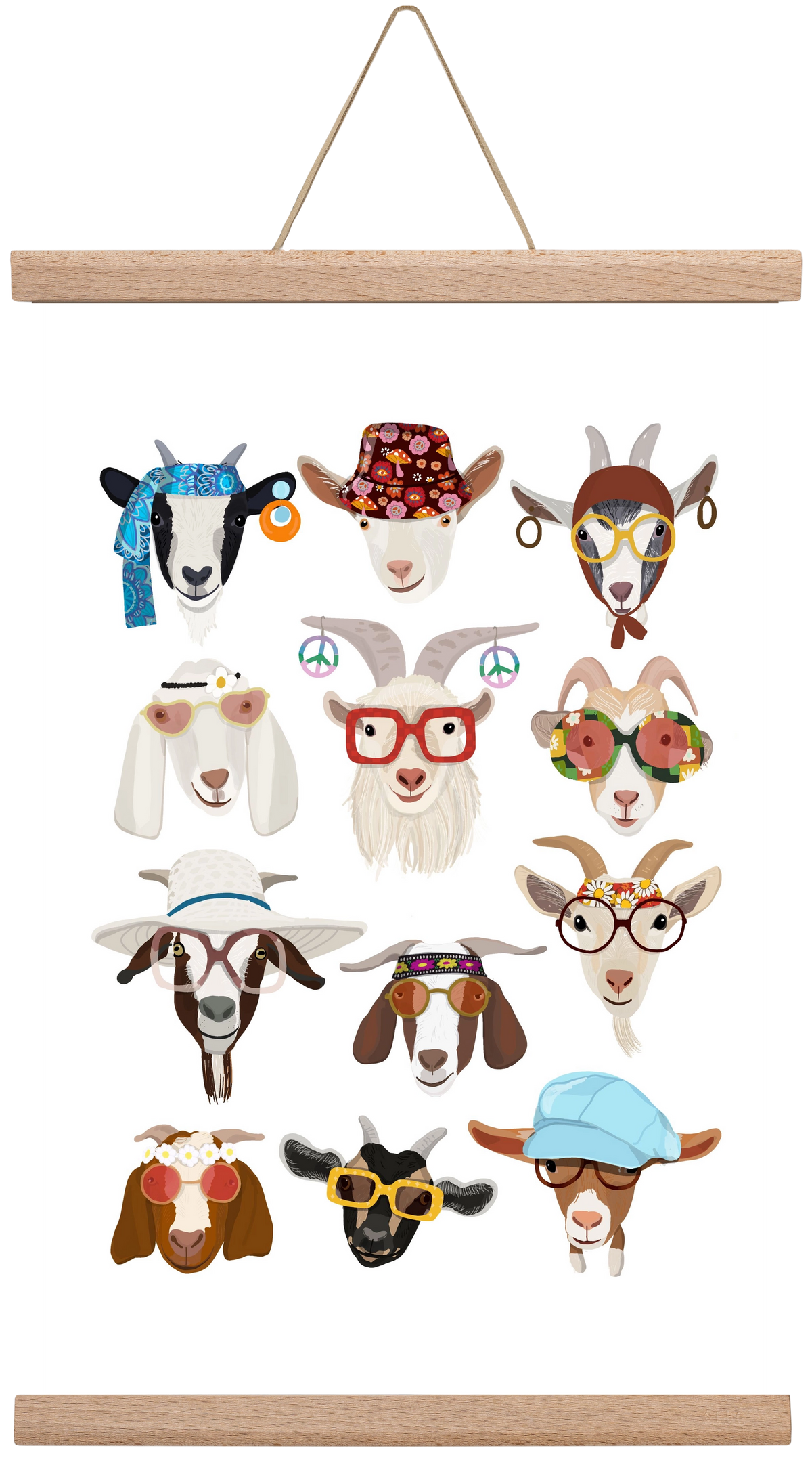 Goats in the 1970's , 30x45 cm (30x45 cm), Tölgy akasztó