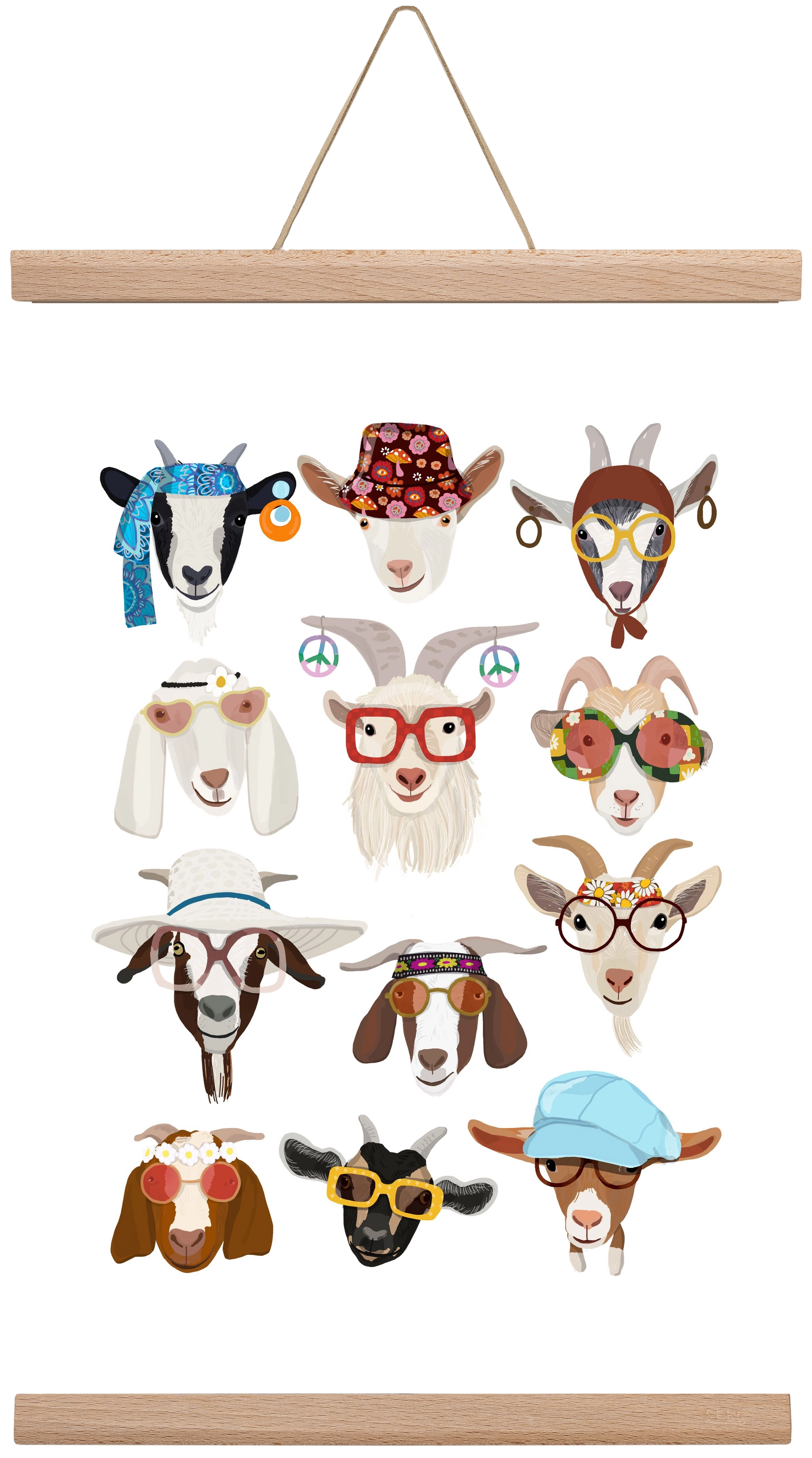 Goats in the 1970's , 30x45 cm (30x45 cm), Tölgy akasztó