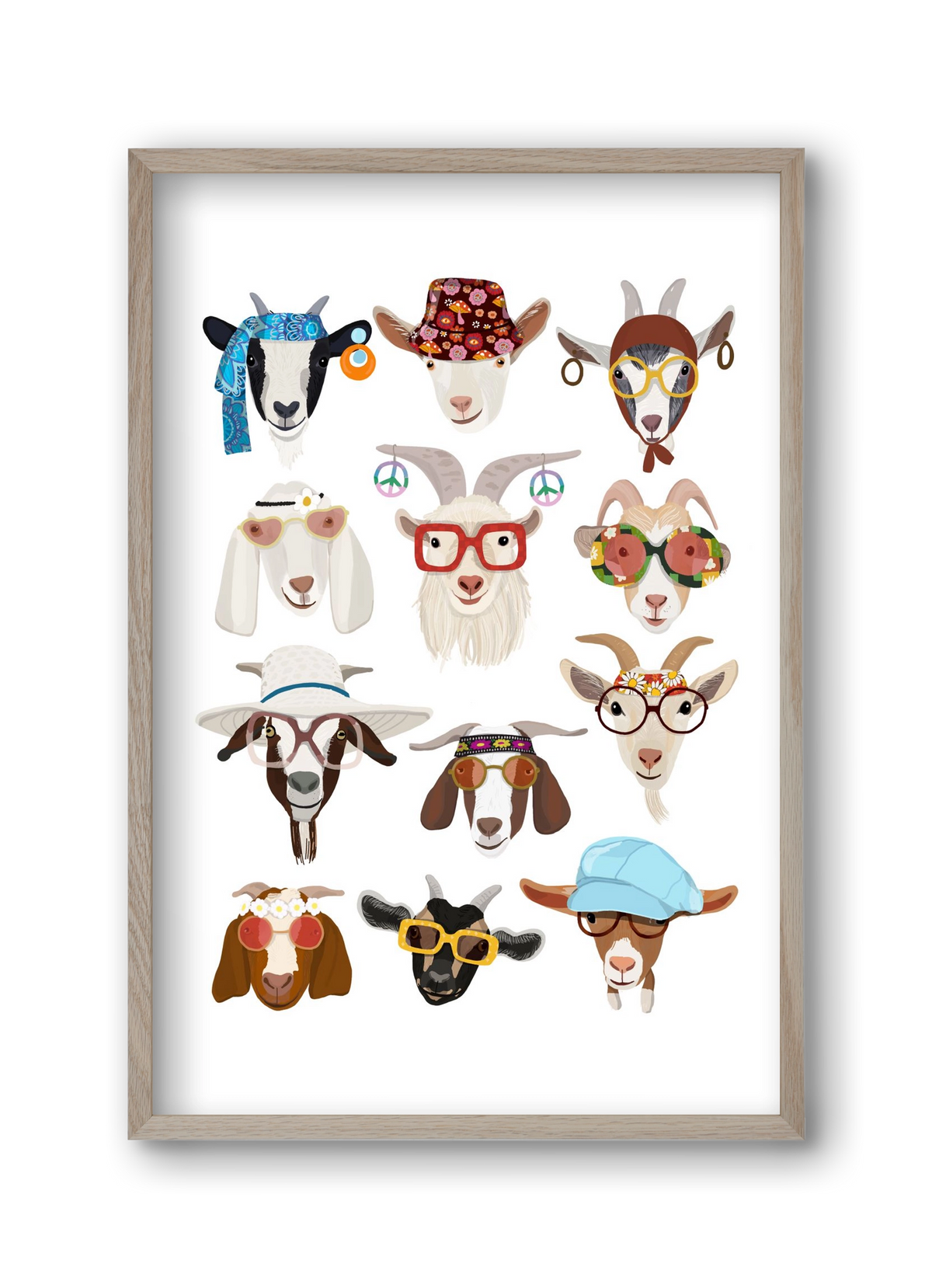 Goats in the 1970's , 30x45 cm (30x45 cm), Tölgy keret