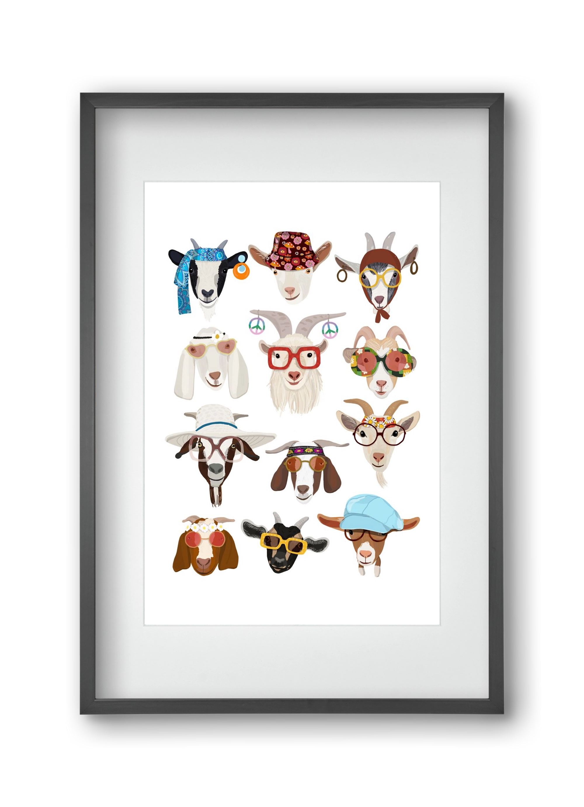 Goats in the 1970's , 30x45 cm (20x30 cm), Fekete keret, paszpartuval