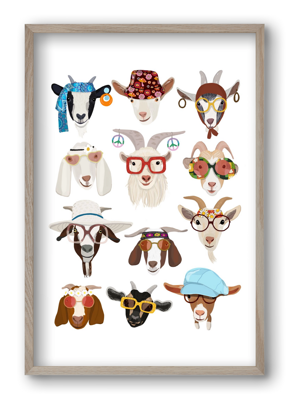 Goats in the 1970's , 40x60 cm (40x60 cm), Tölgy keret