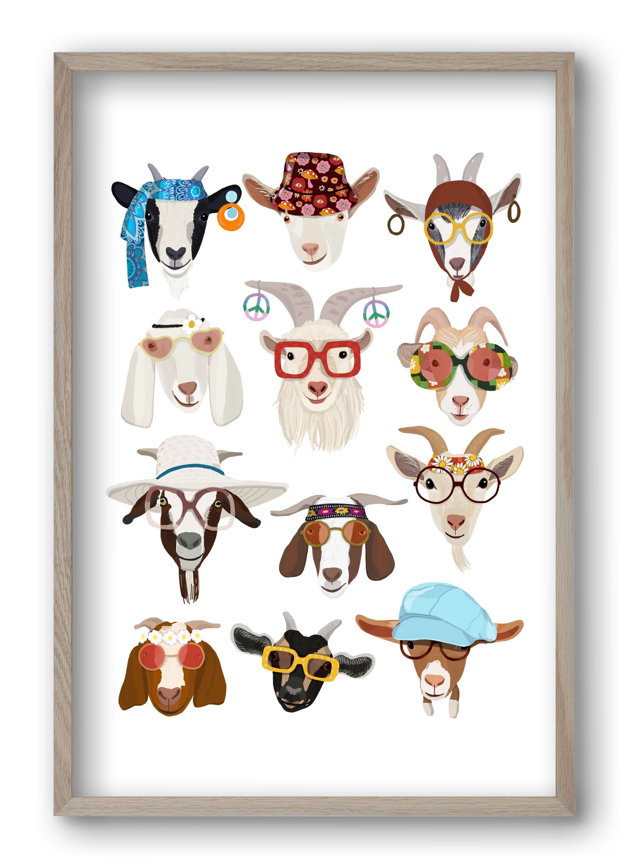 Goats in the 1970's , 40x60 cm (40x60 cm), Tölgy keret