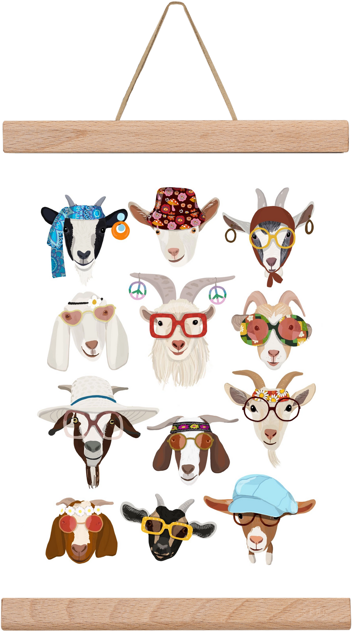 Goats in the 1970's , 20x30 cm (20x30 cm), Tölgy akasztó