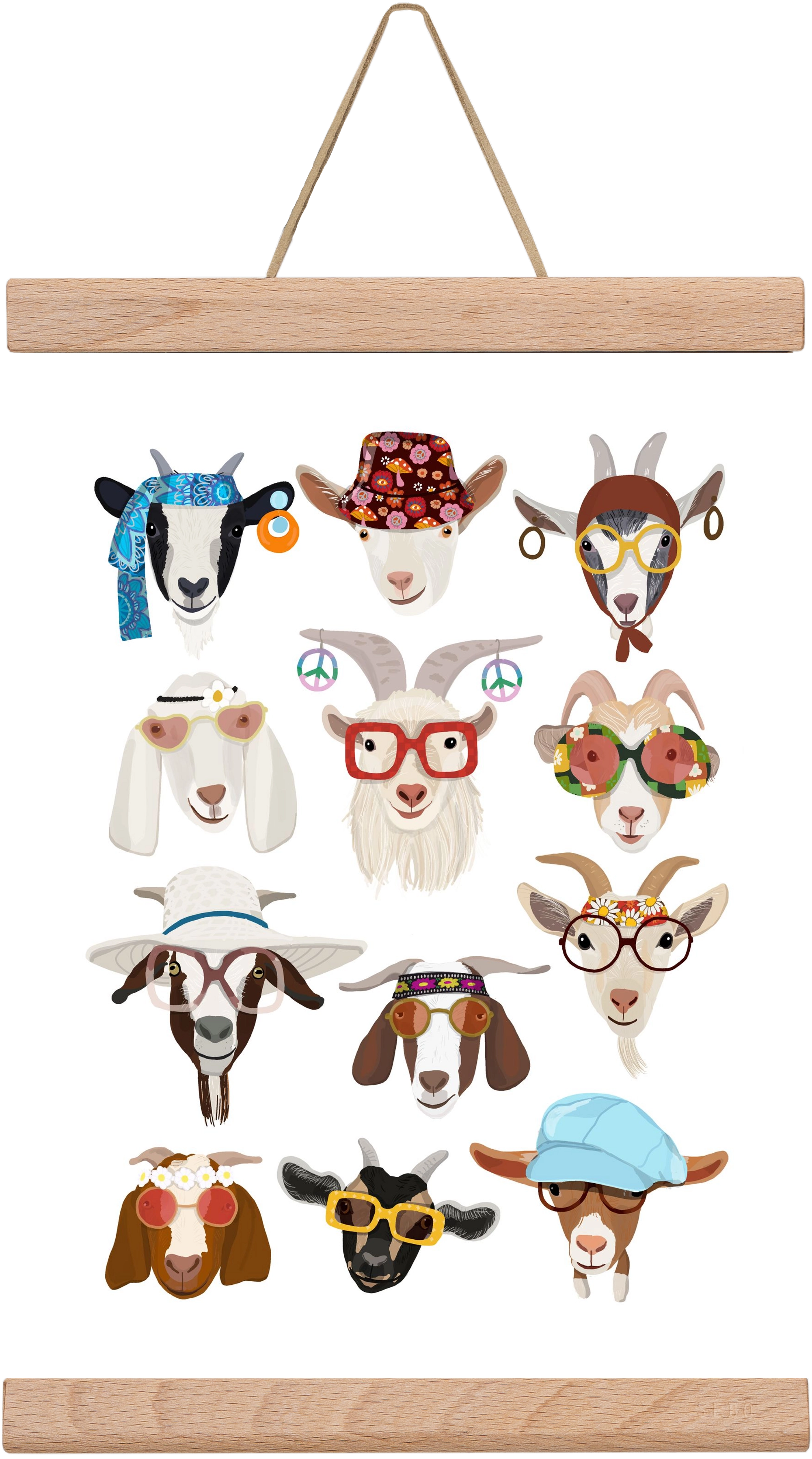 Goats in the 1970's , 20x30 cm (20x30 cm), Tölgy akasztó