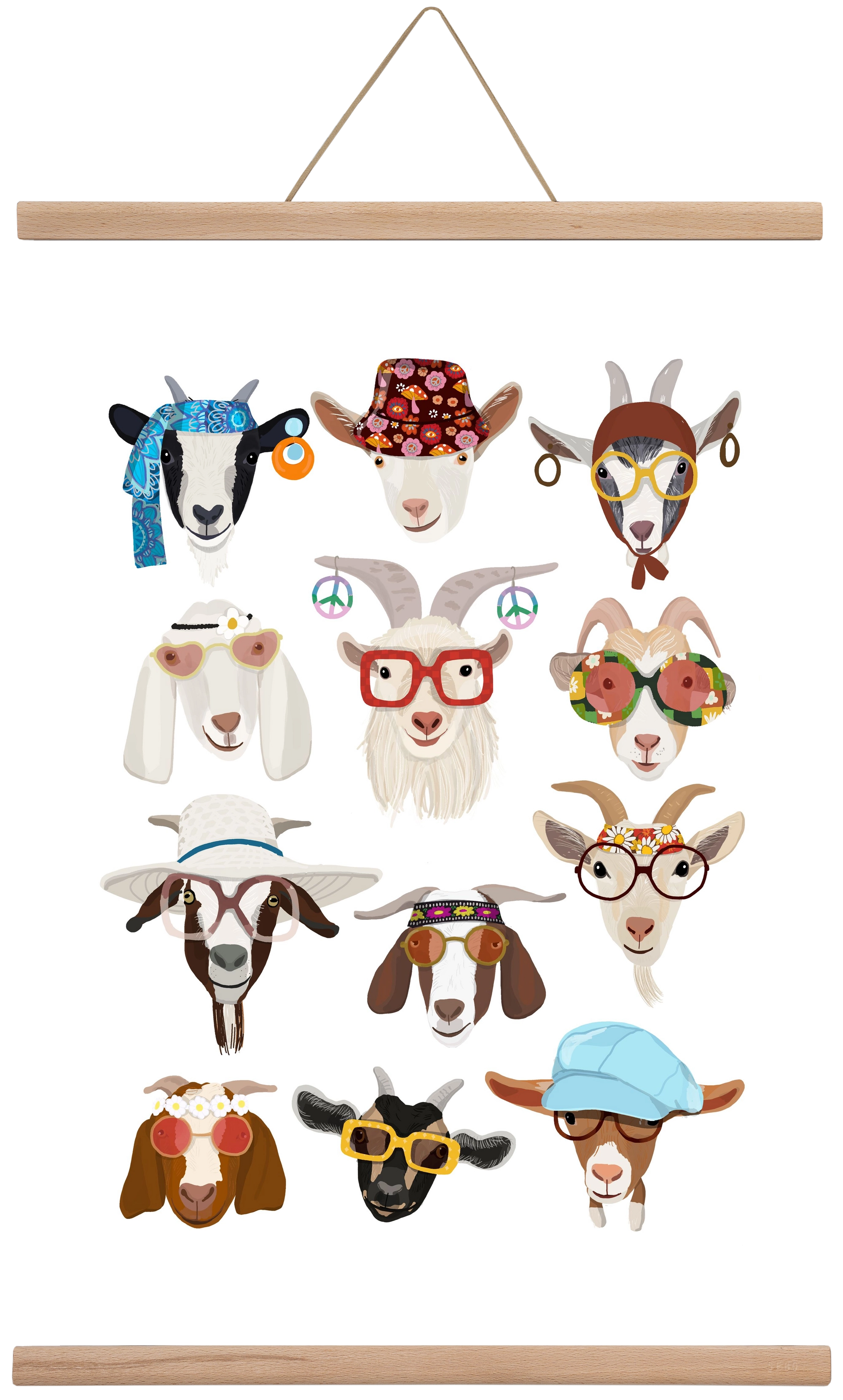 Goats in the 1970's , 40x60 cm (40x60 cm), Tölgy akasztó