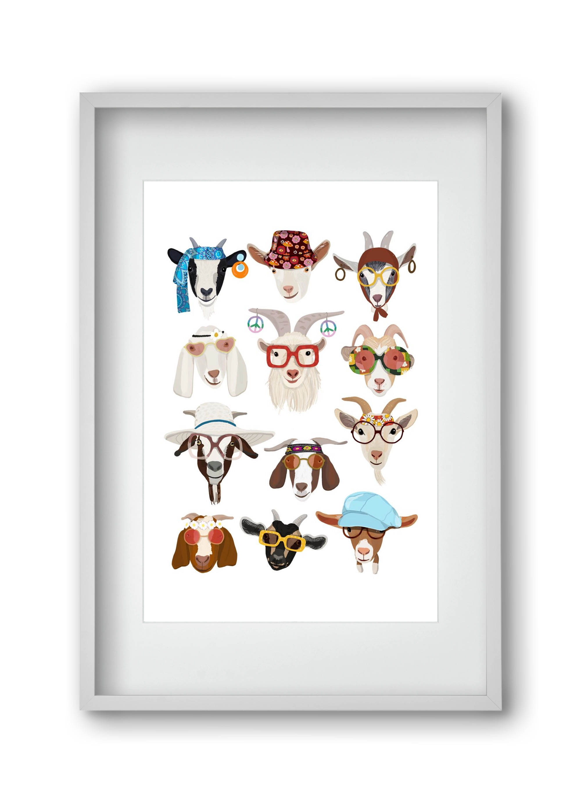 Goats in the 1970's , 30x45 cm (20x30 cm), Fehér keret, paszpartuval