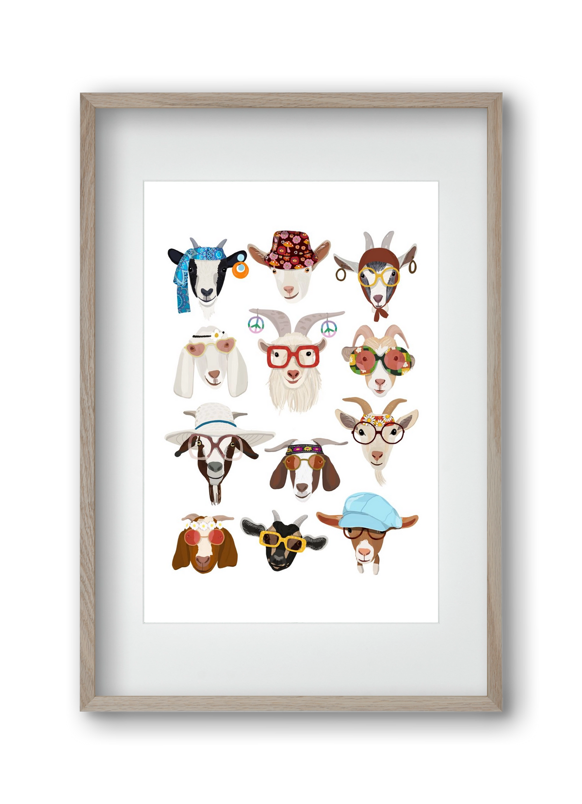 Goats in the 1970's , 30x45 cm (20x30 cm), Tölgy keret, paszpartuval