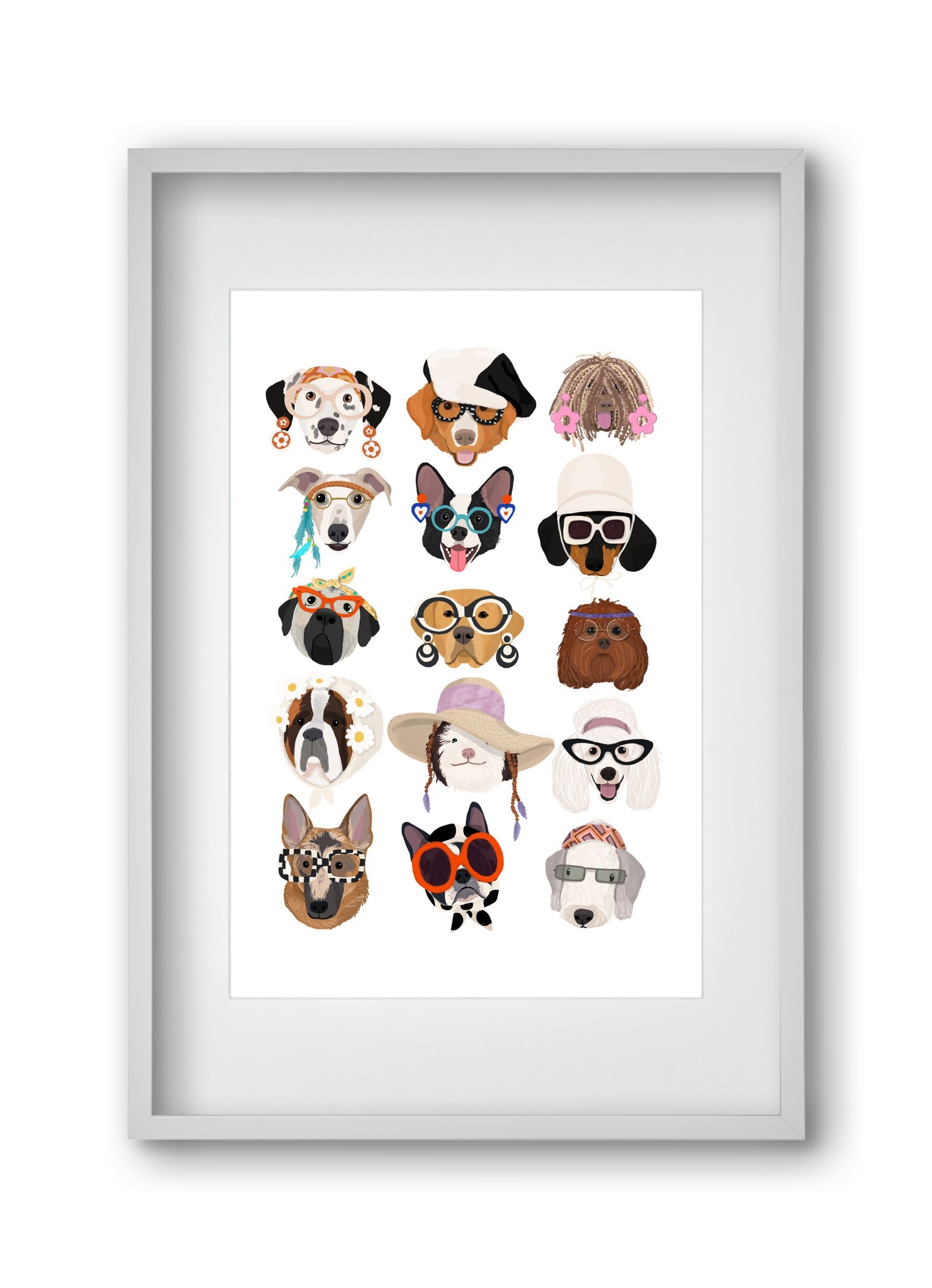 Dogs in the 1960's, 30x45 cm (20x30 cm), Fehér keret, paszpartuval