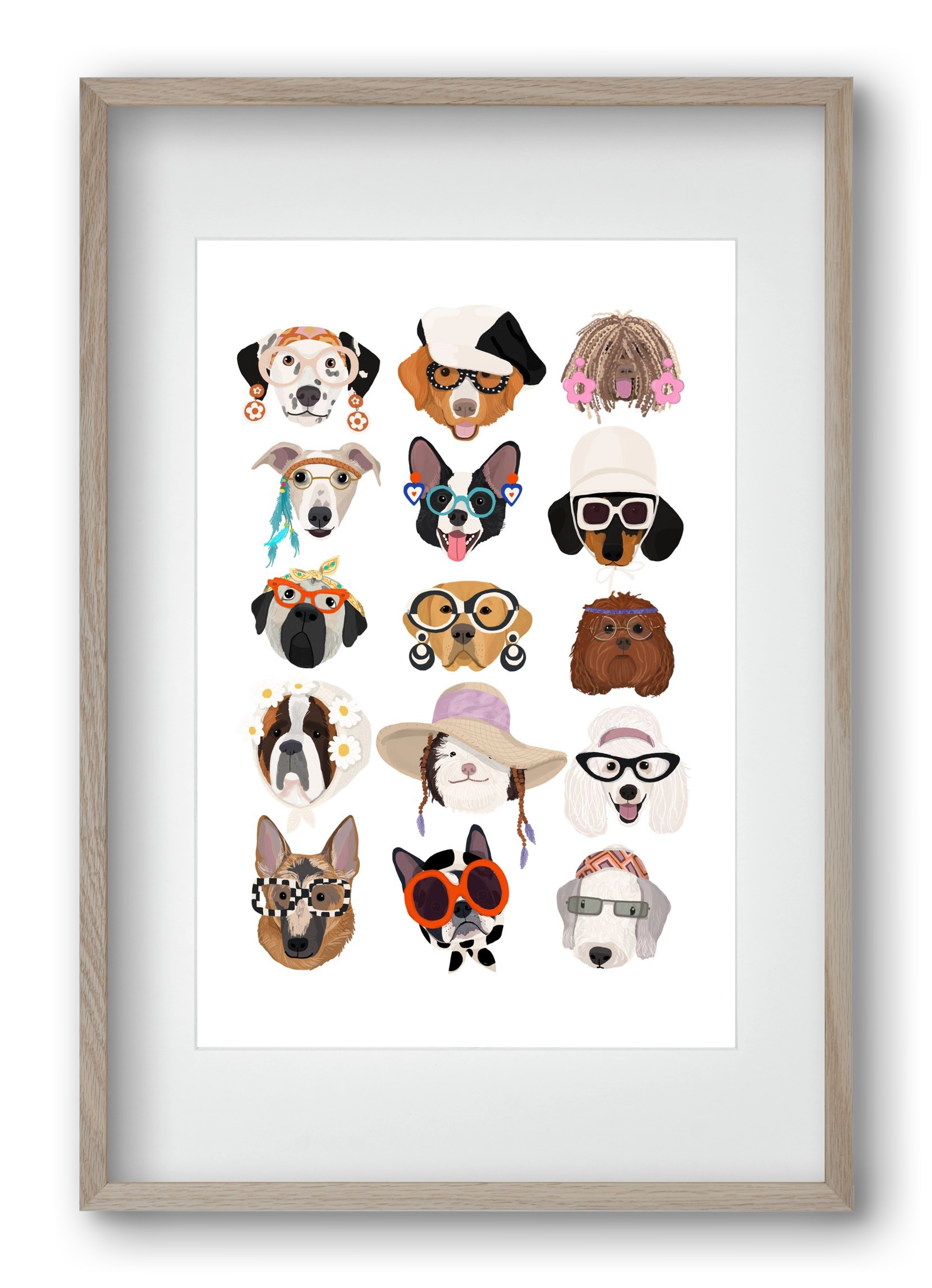 Dogs in the 1960's, 40x60 cm (30x45 cm), Tölgy keret, paszpartuval