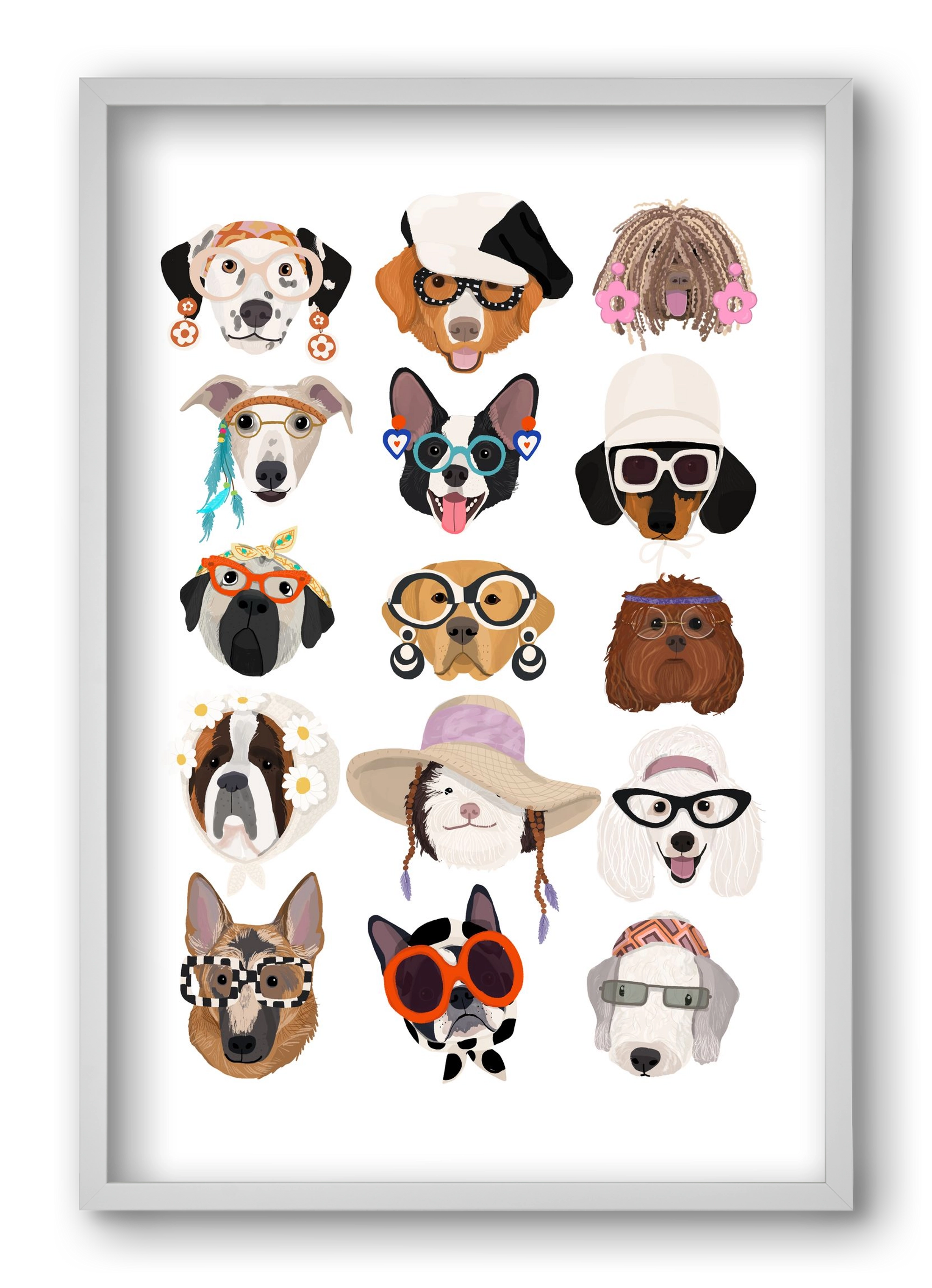 Dogs in the 1960's, 40x60 cm (40x60 cm), Fehér keret