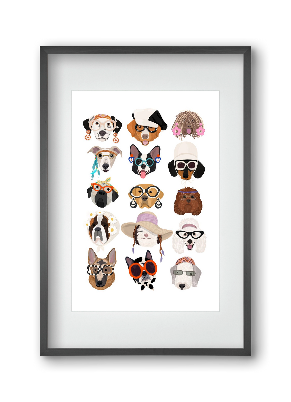 Dogs in the 1960's, 30x45 cm (20x30 cm), Fekete keret, paszpartuval